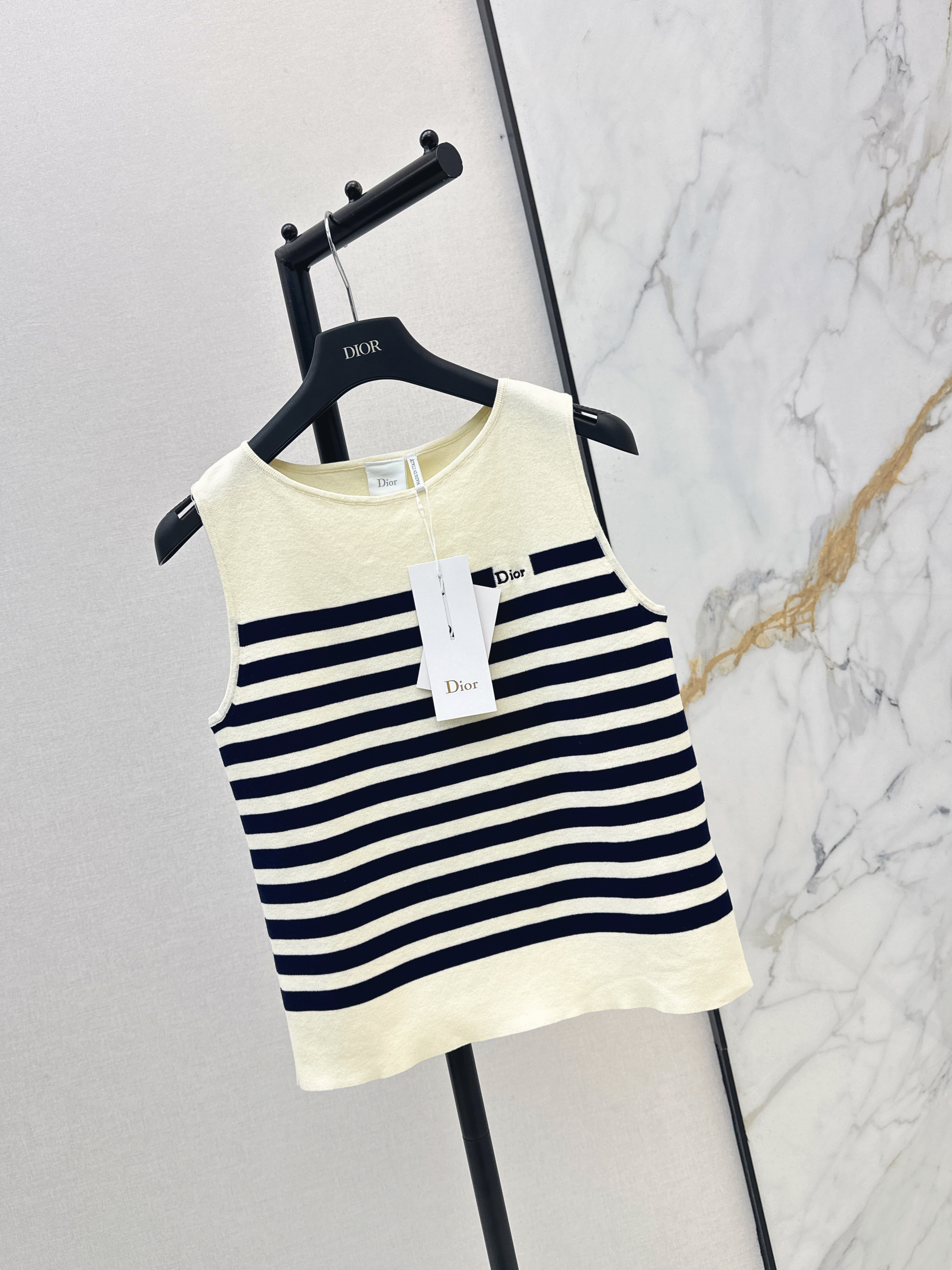CD 26ss stripe sleeveless knitwear