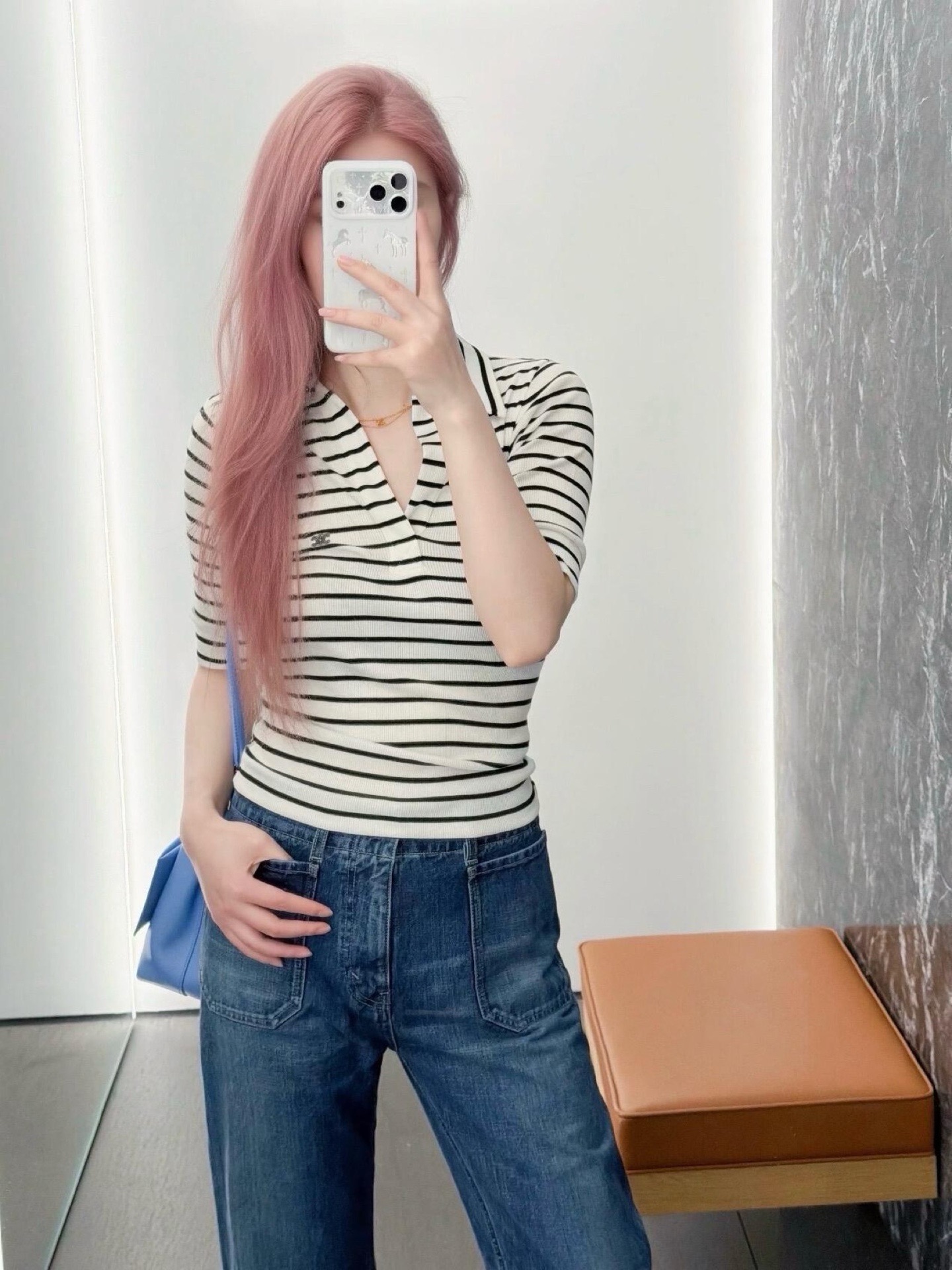 Celi 26ss stripe polo shirt