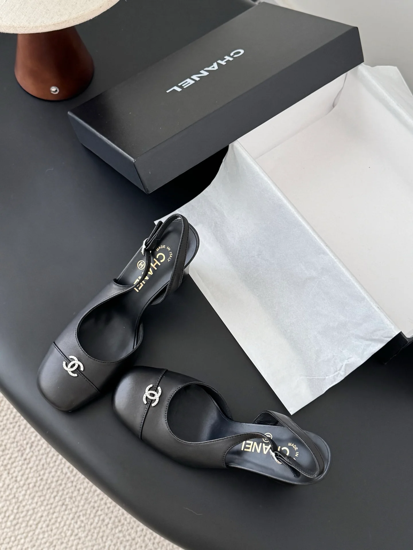 Chan 25fw slingback mary jane chunky heels