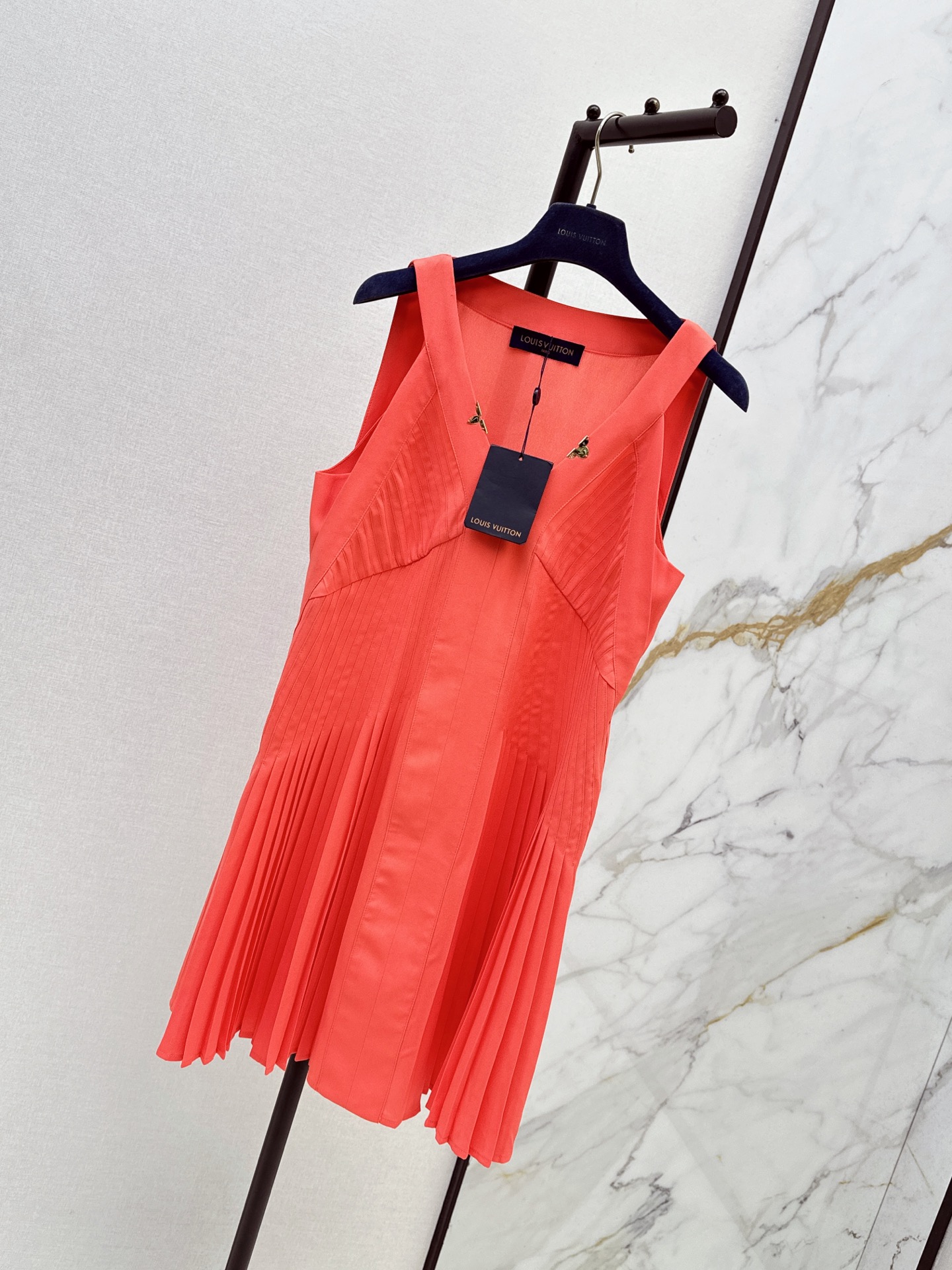 Loui 26ss pleated vest dress