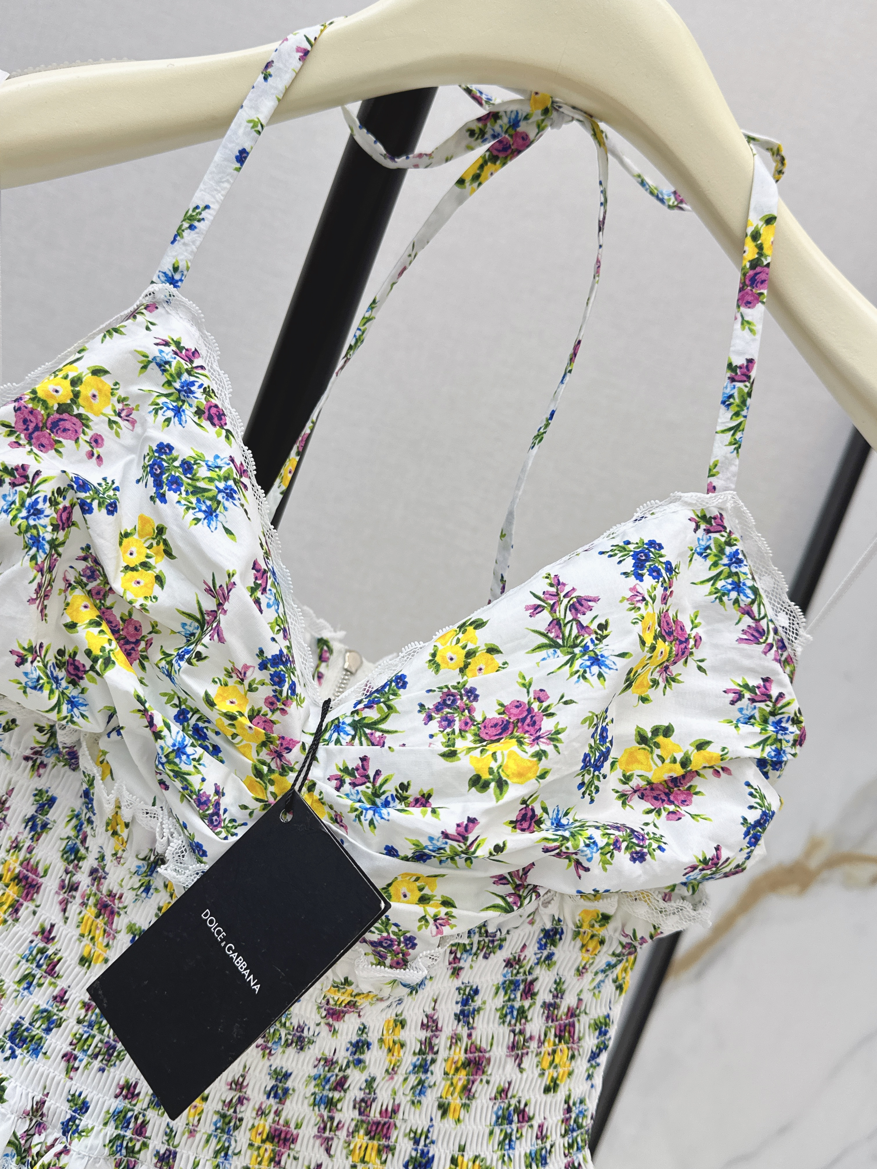 Dolc 26ss print  halter neck dress