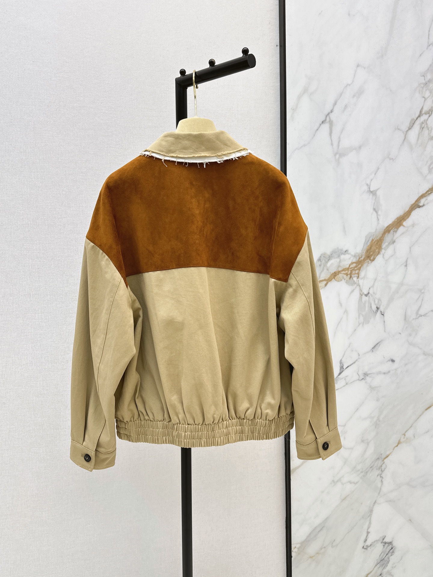 Miu 26ss rhinestone contract suede jacket