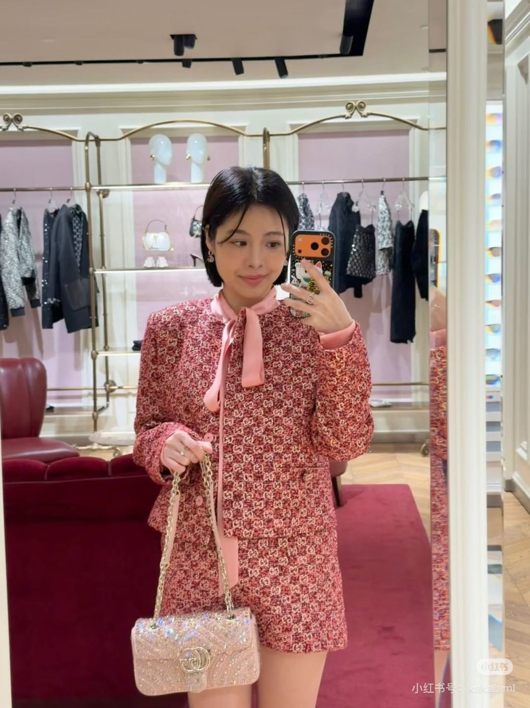 Guc 26ss jacquard mini skirt