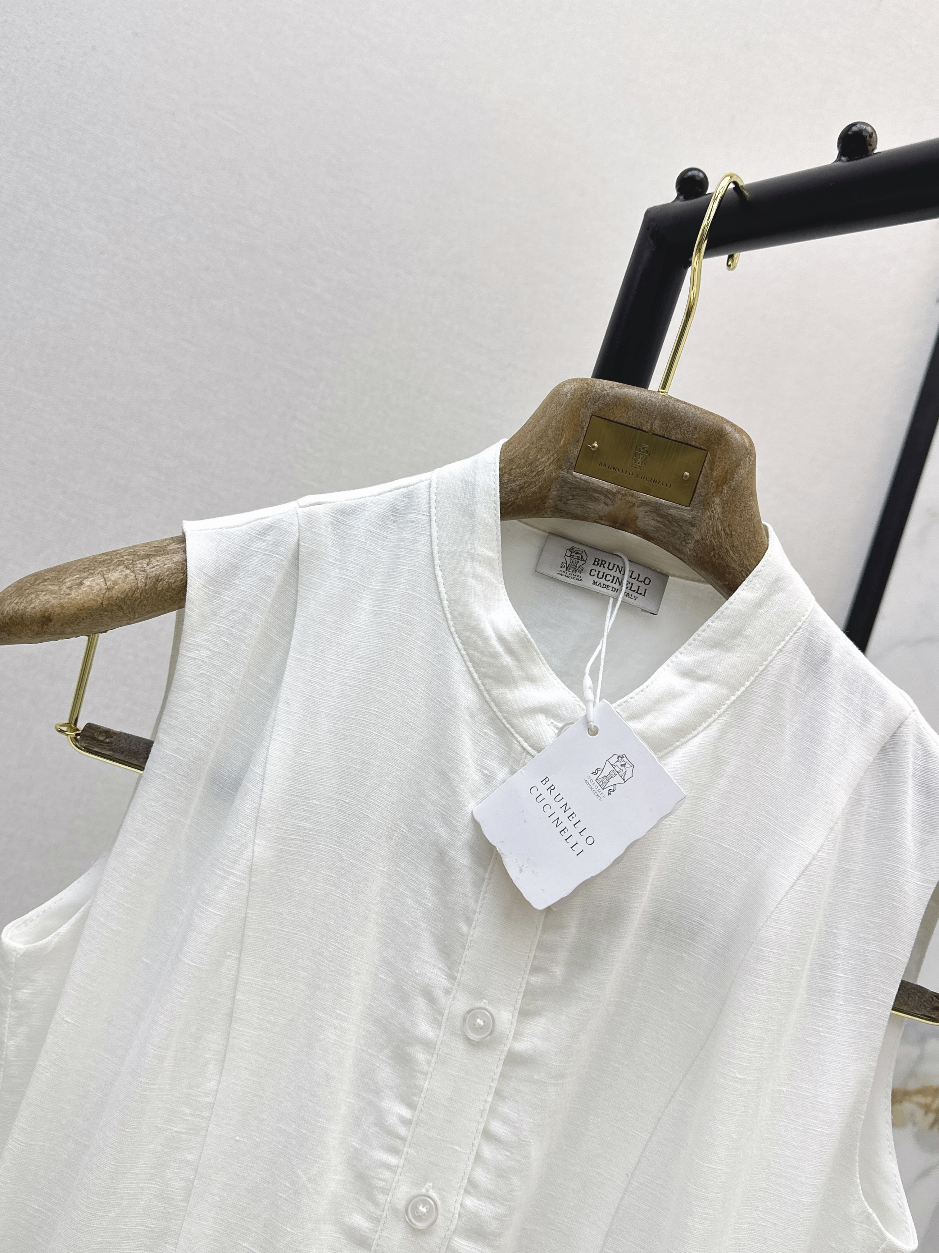 Brunello 26SS Sleeveless Belted Shirt Dress