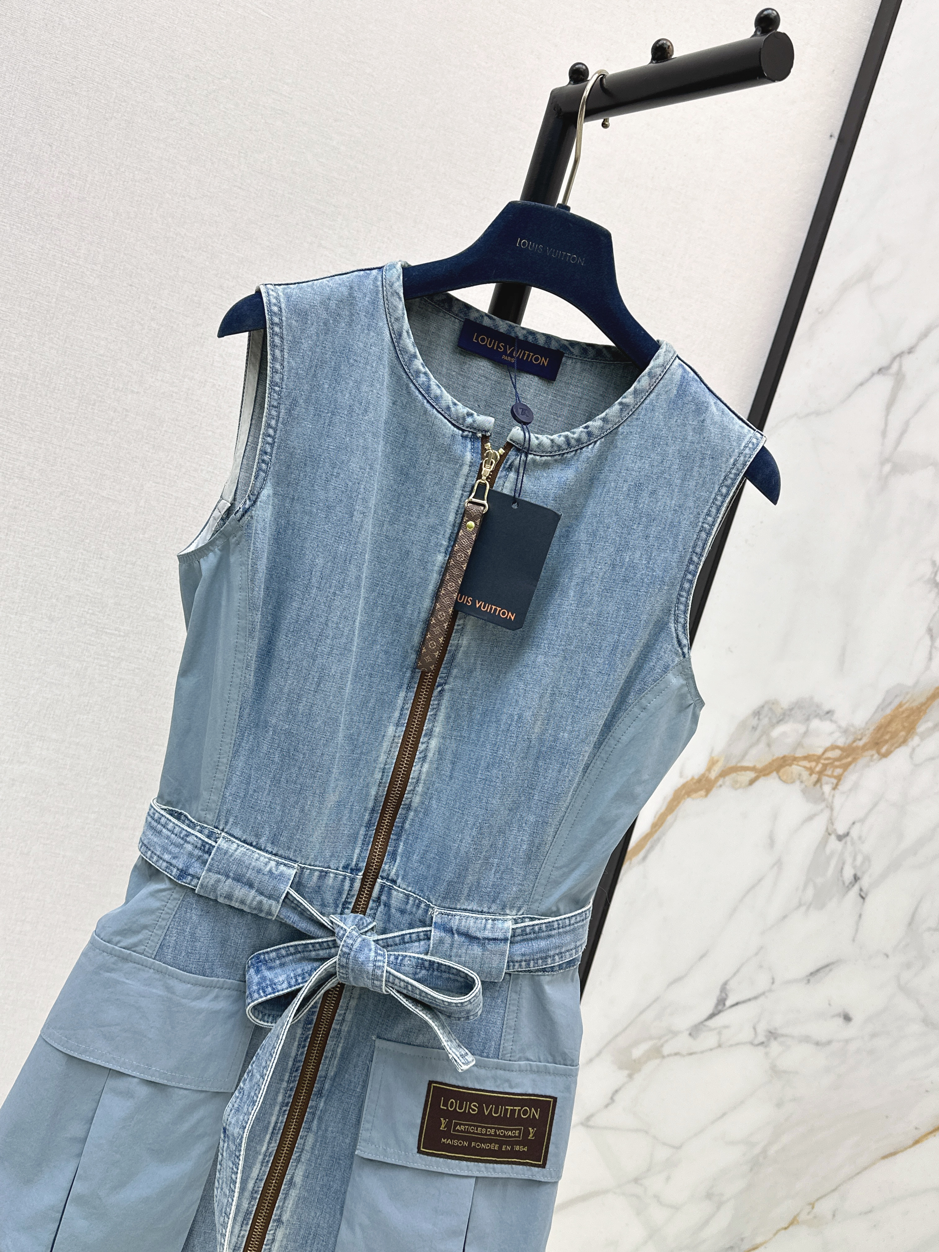 Louis 26SS Washed Utility Denim Dress