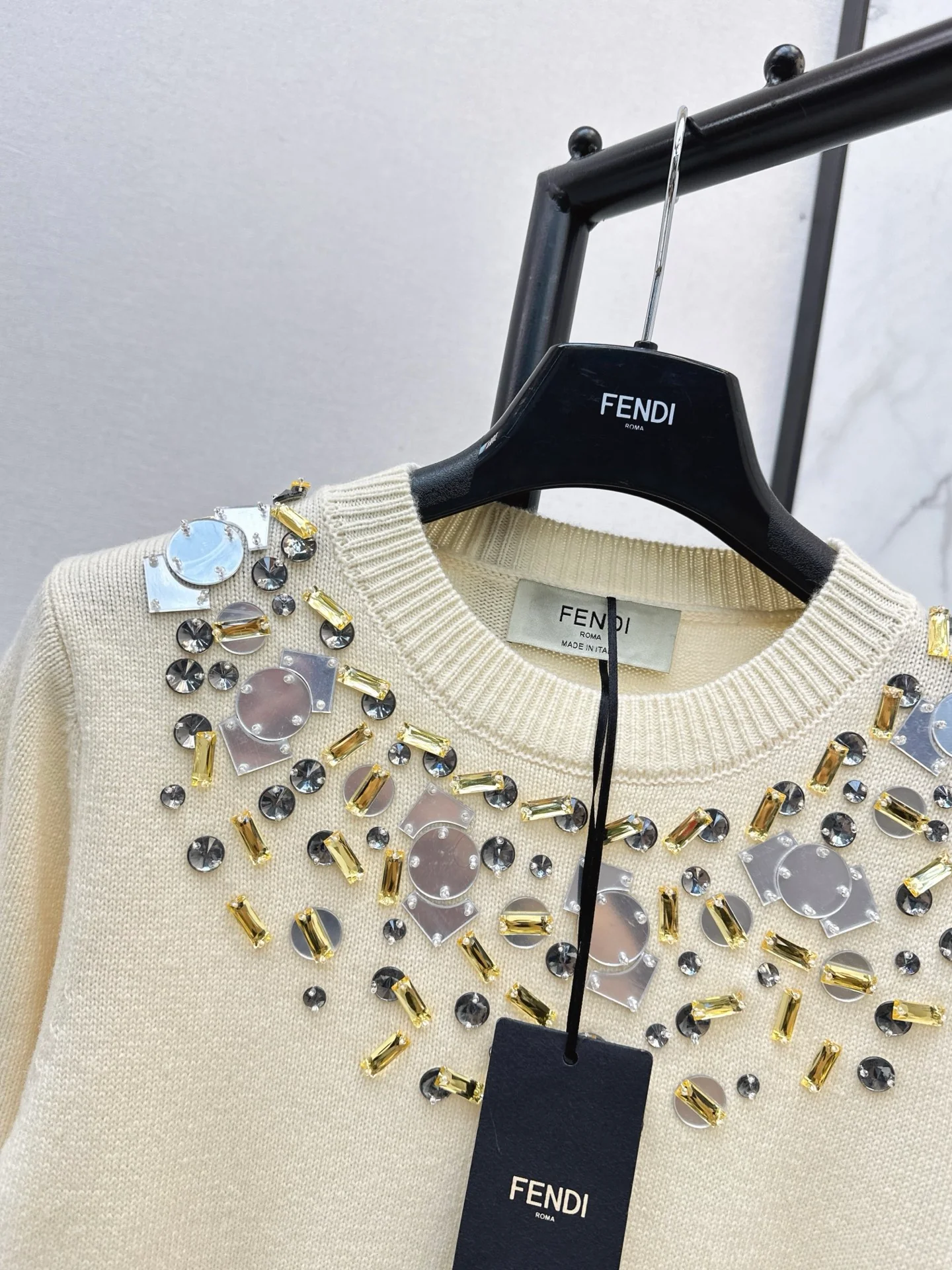 Fend 25fw beading sweater