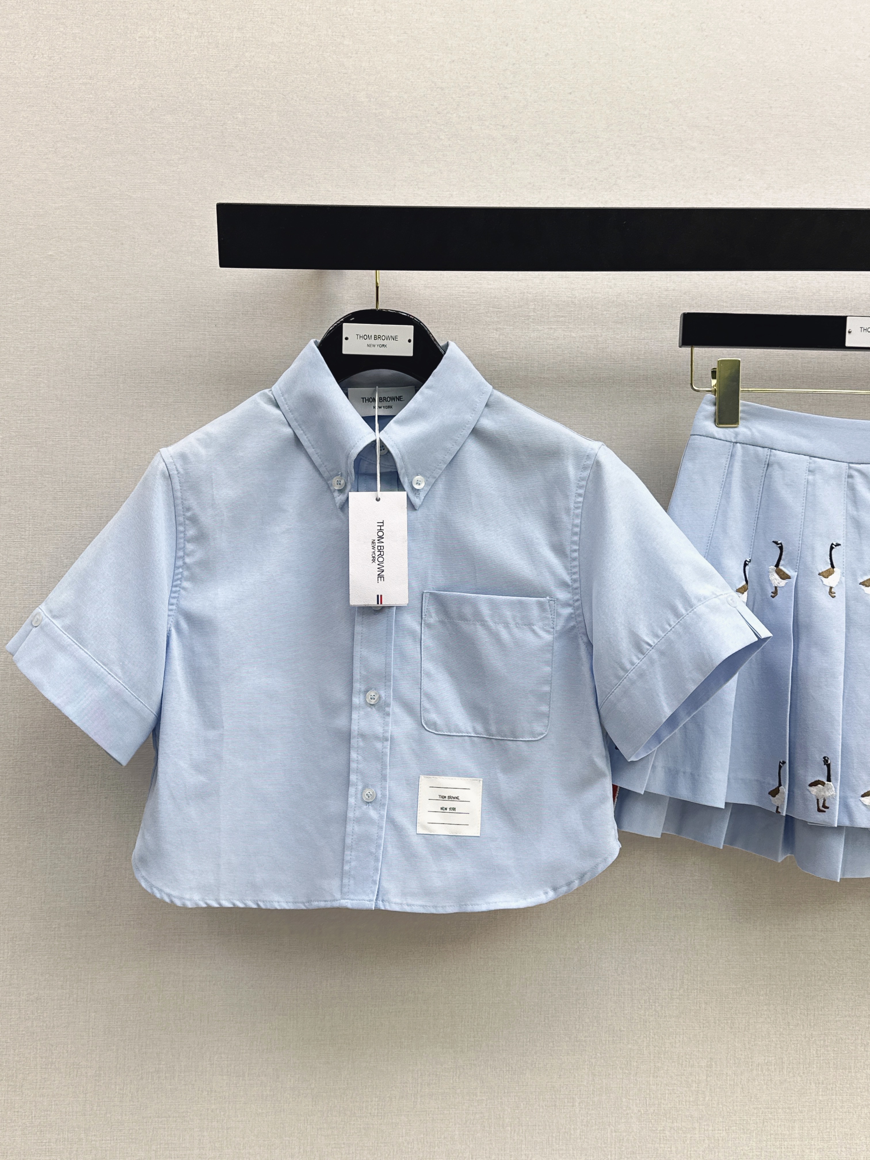 Thom 26ss shirt embroidery skirt set