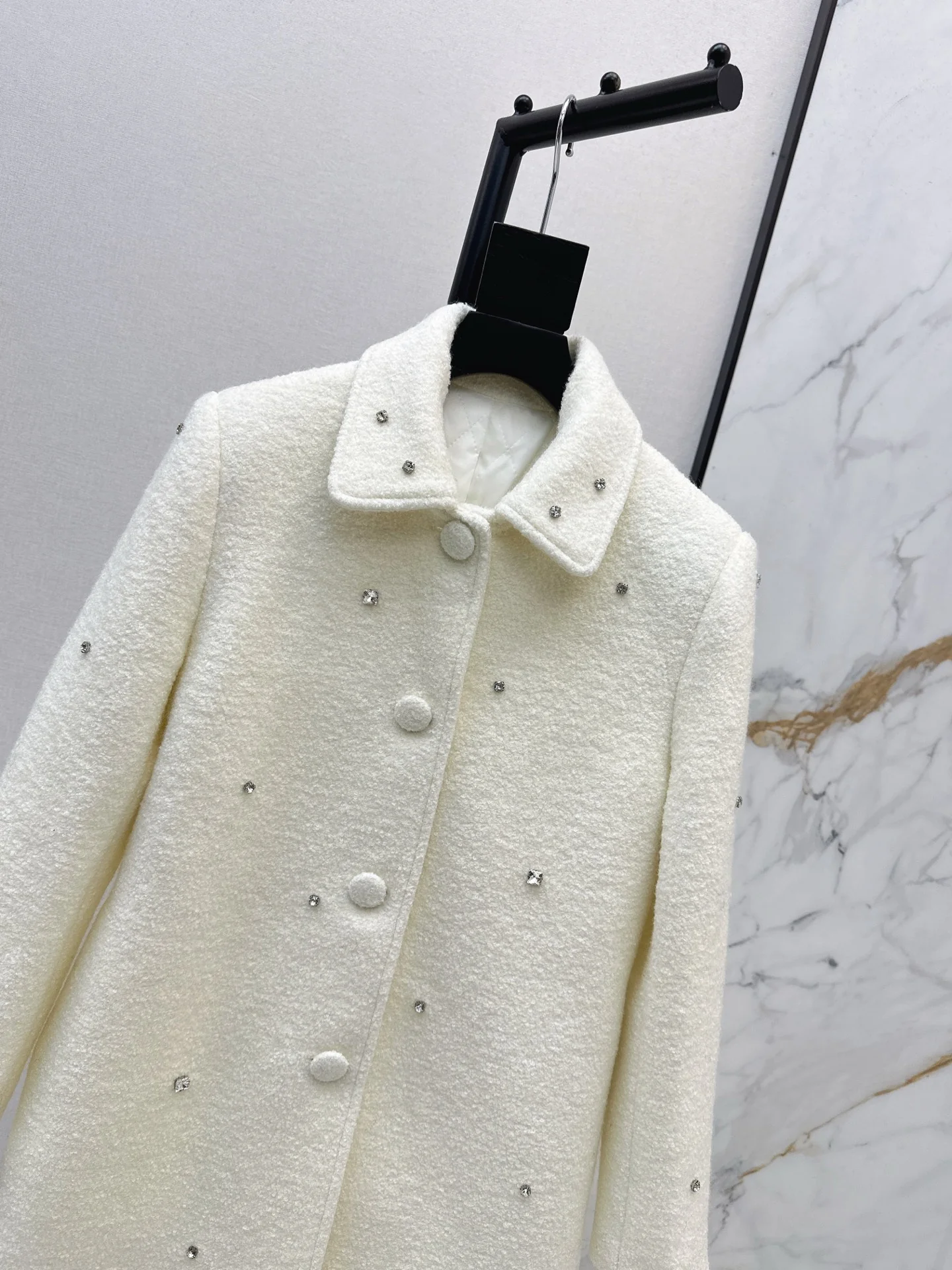 Miu 25fw rhinestone overcoats