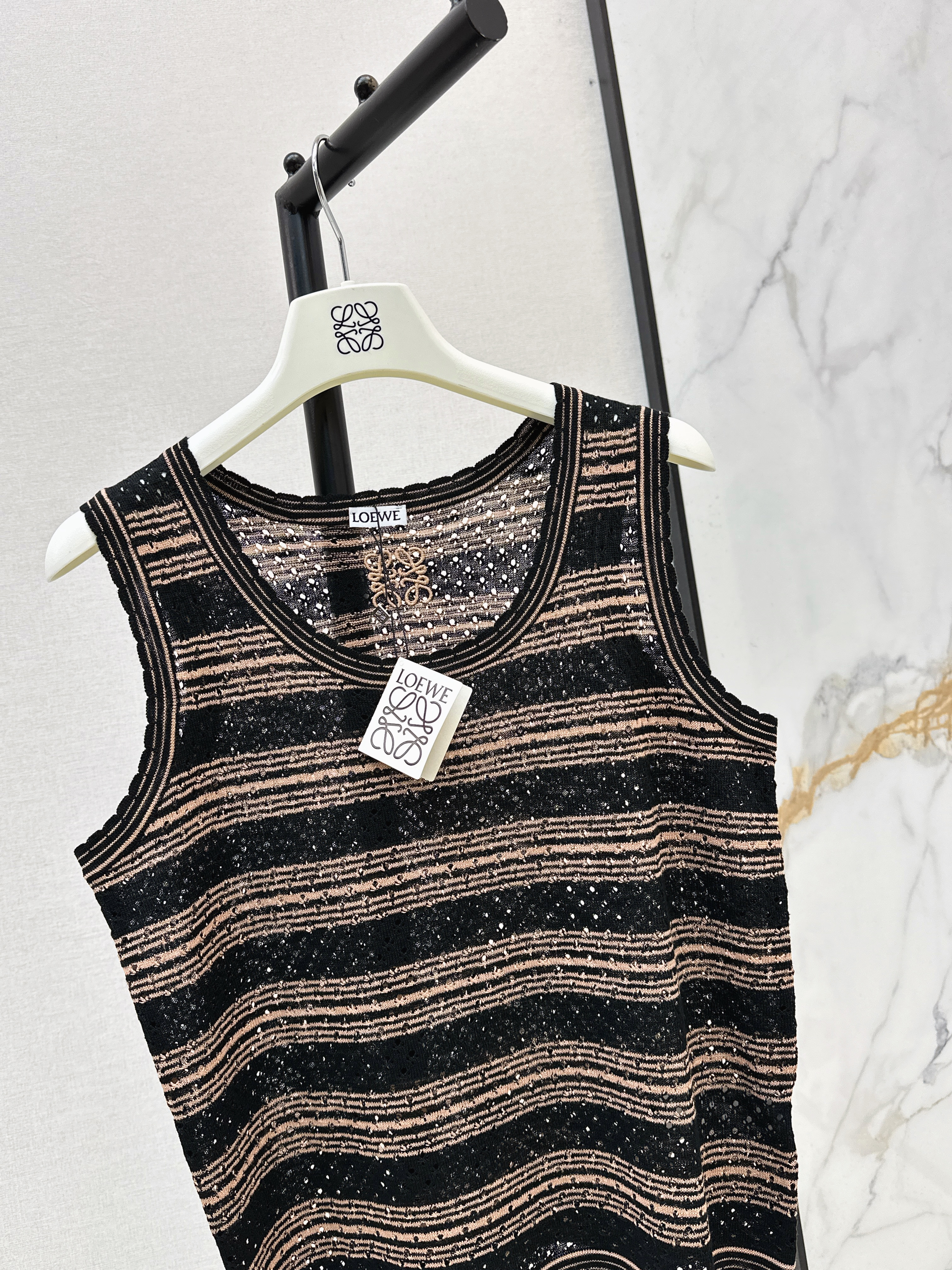 Loe 26ss hollow stripe vest
