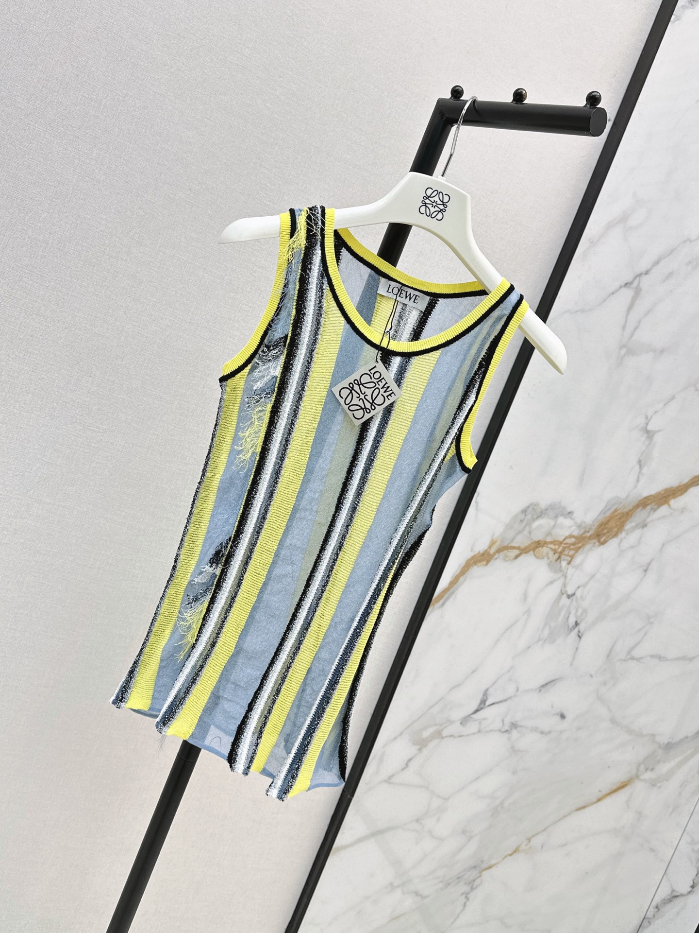 Loe 26ss stripe knit vest