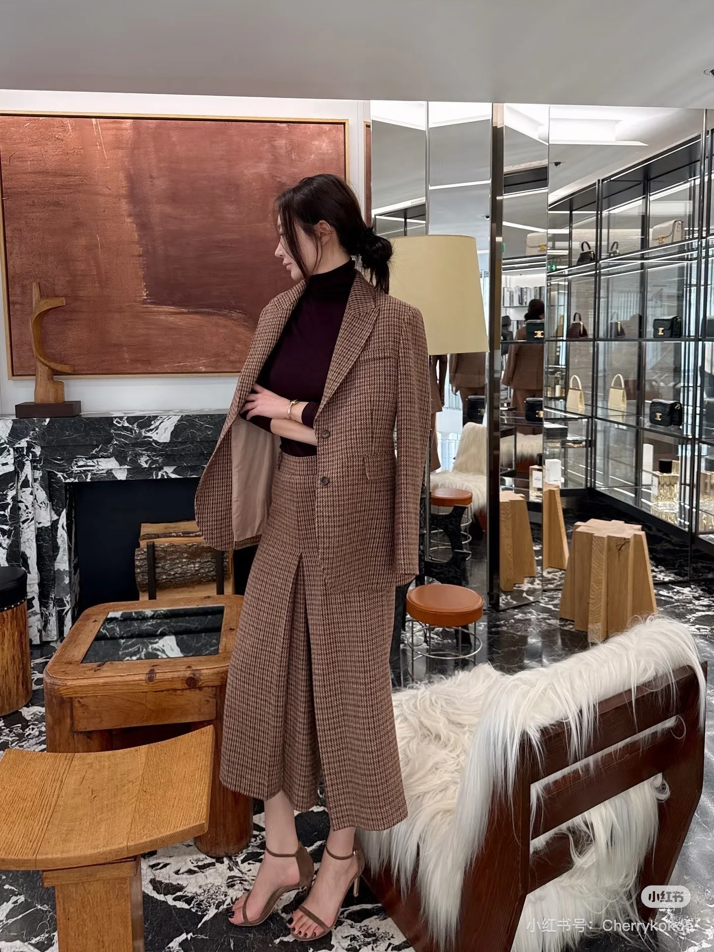 Celi 25fw check blazer