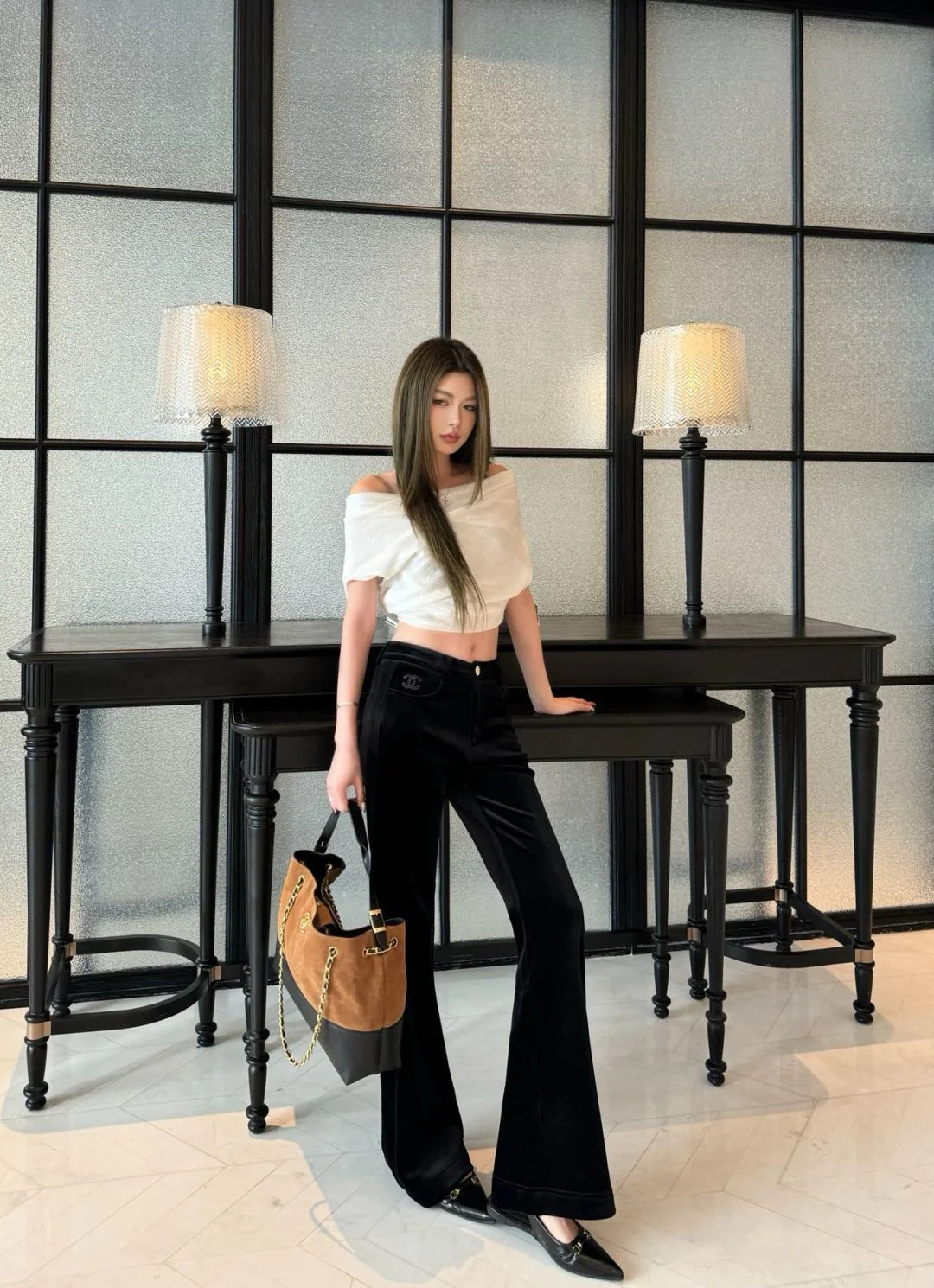 Chan 25fw velvet flared pants