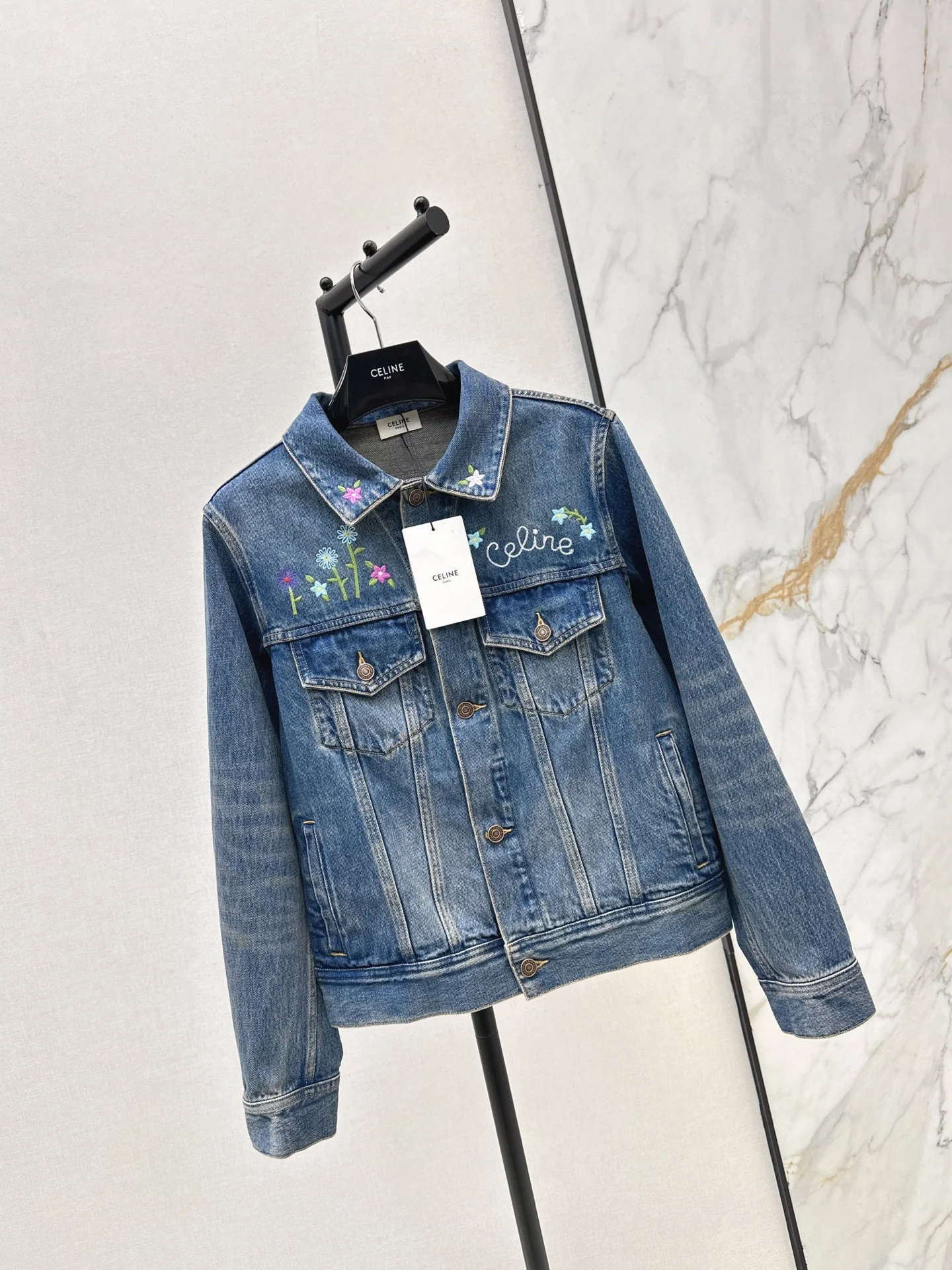 Celi 25fw embroidery denim jacket