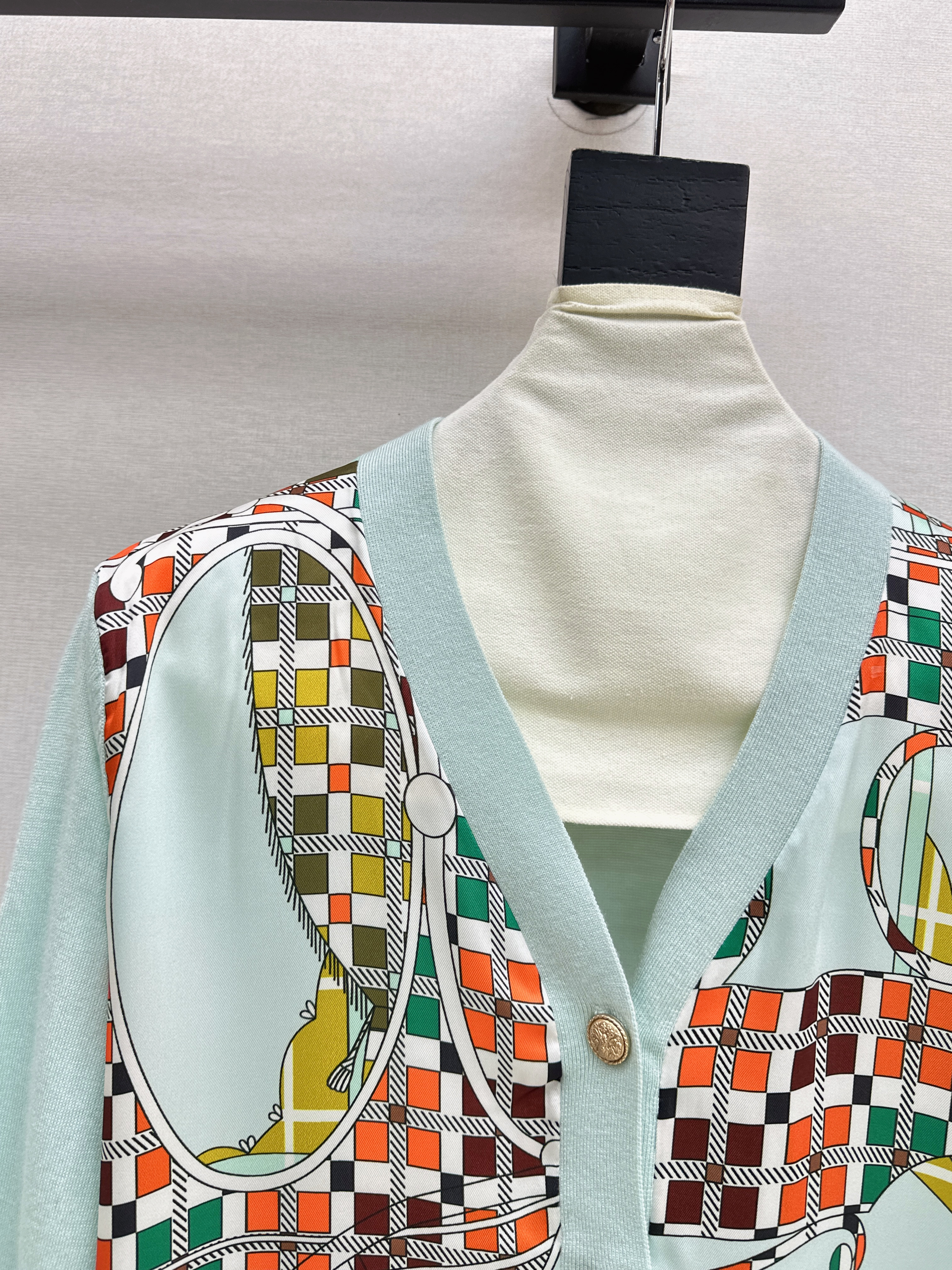 Herm 26ss print knit cardigan