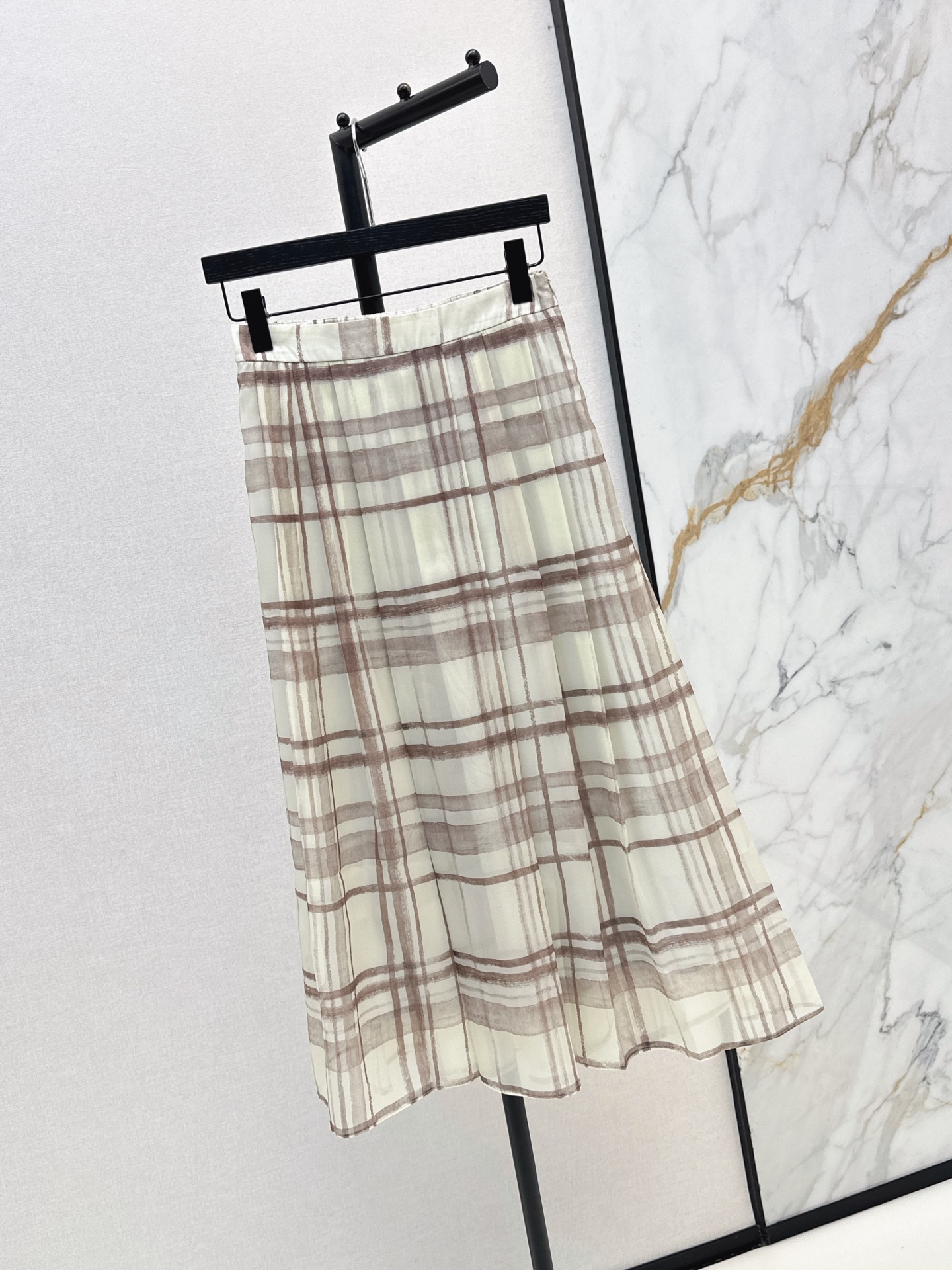 Brun 26ss check skirt