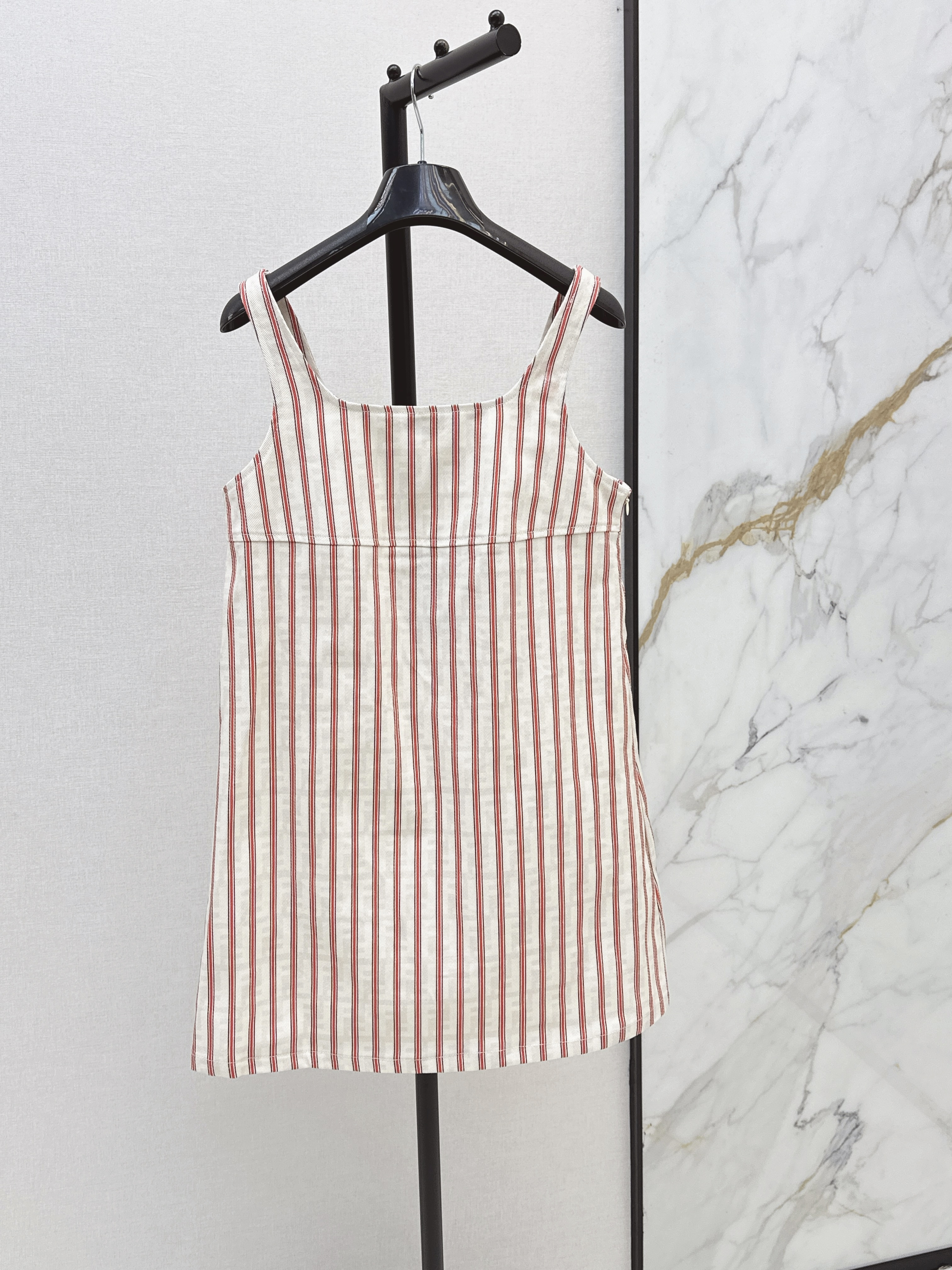 Fend 26ss Striped Sleeveless Mini Dress