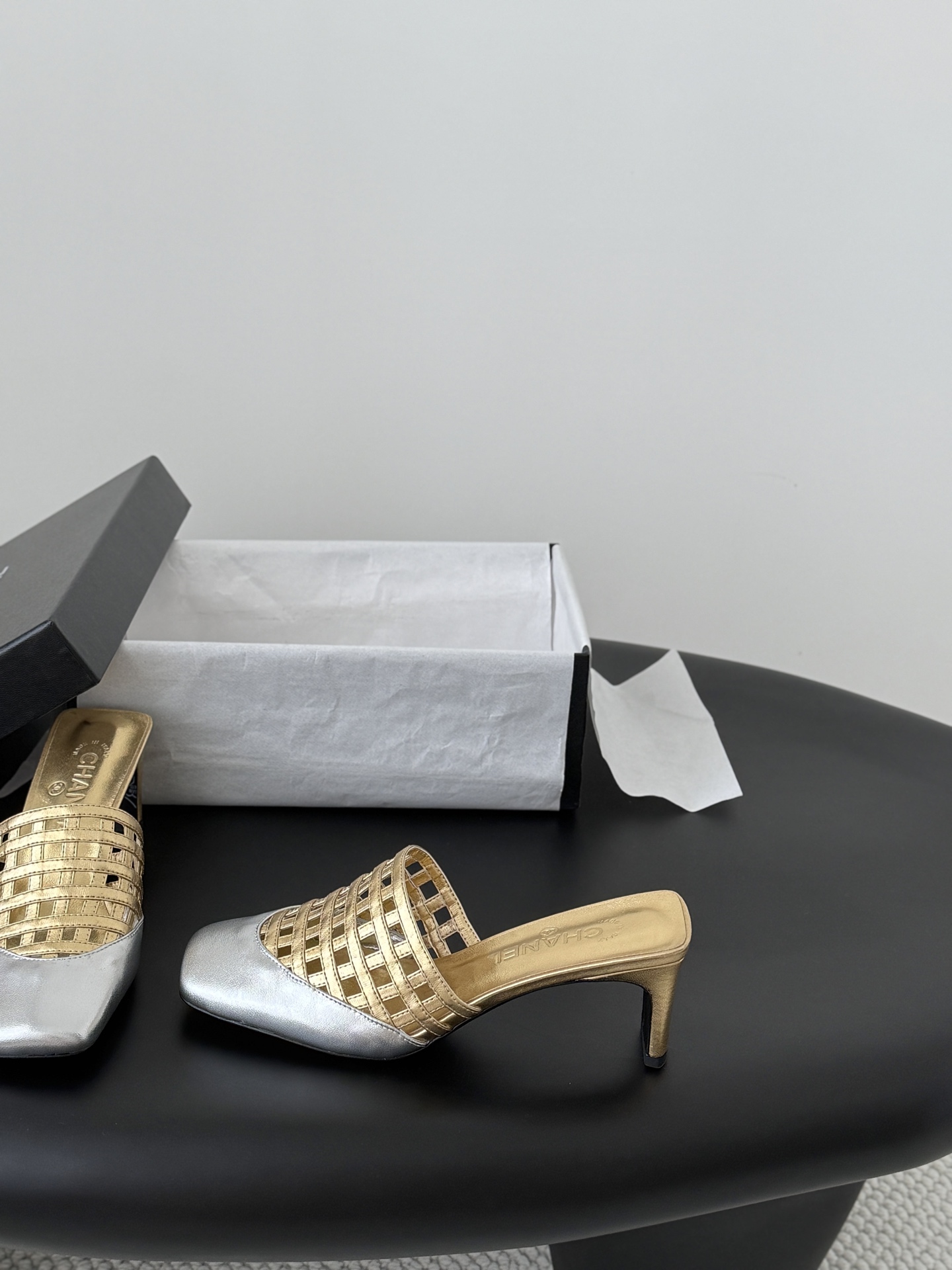 Chan 26ss woven mules heel