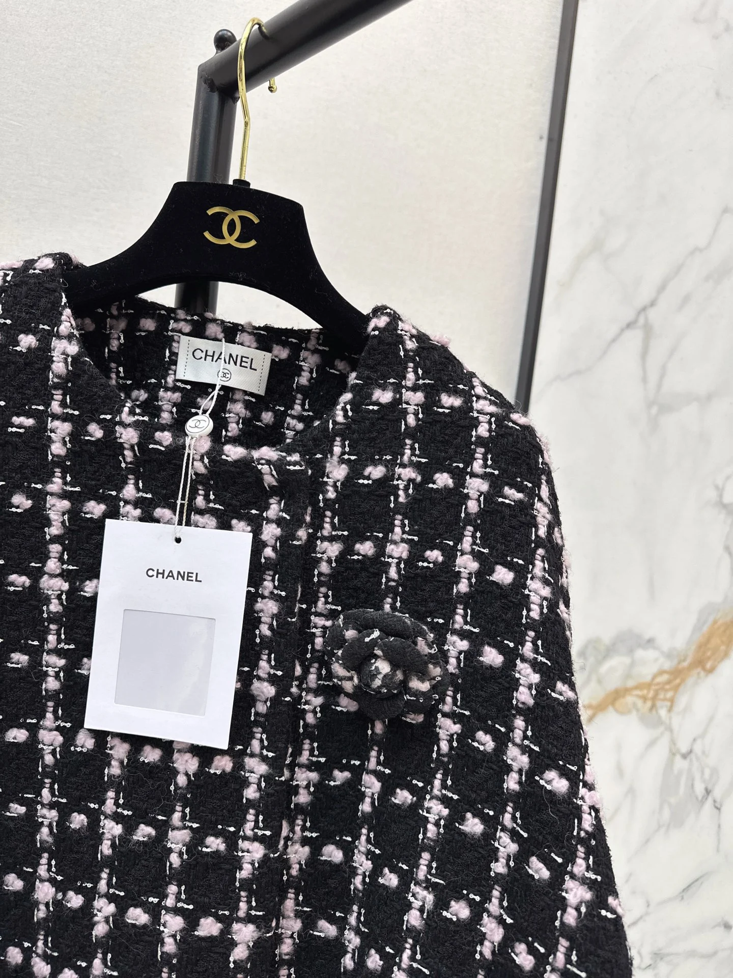 Chan 25fw check cape coat