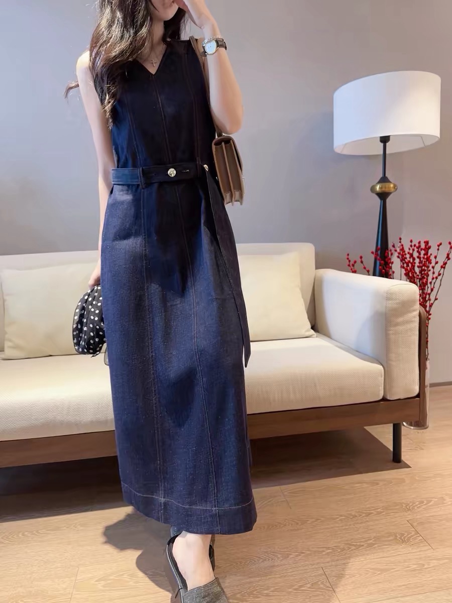 Brun 26ss sleeveless denim dress