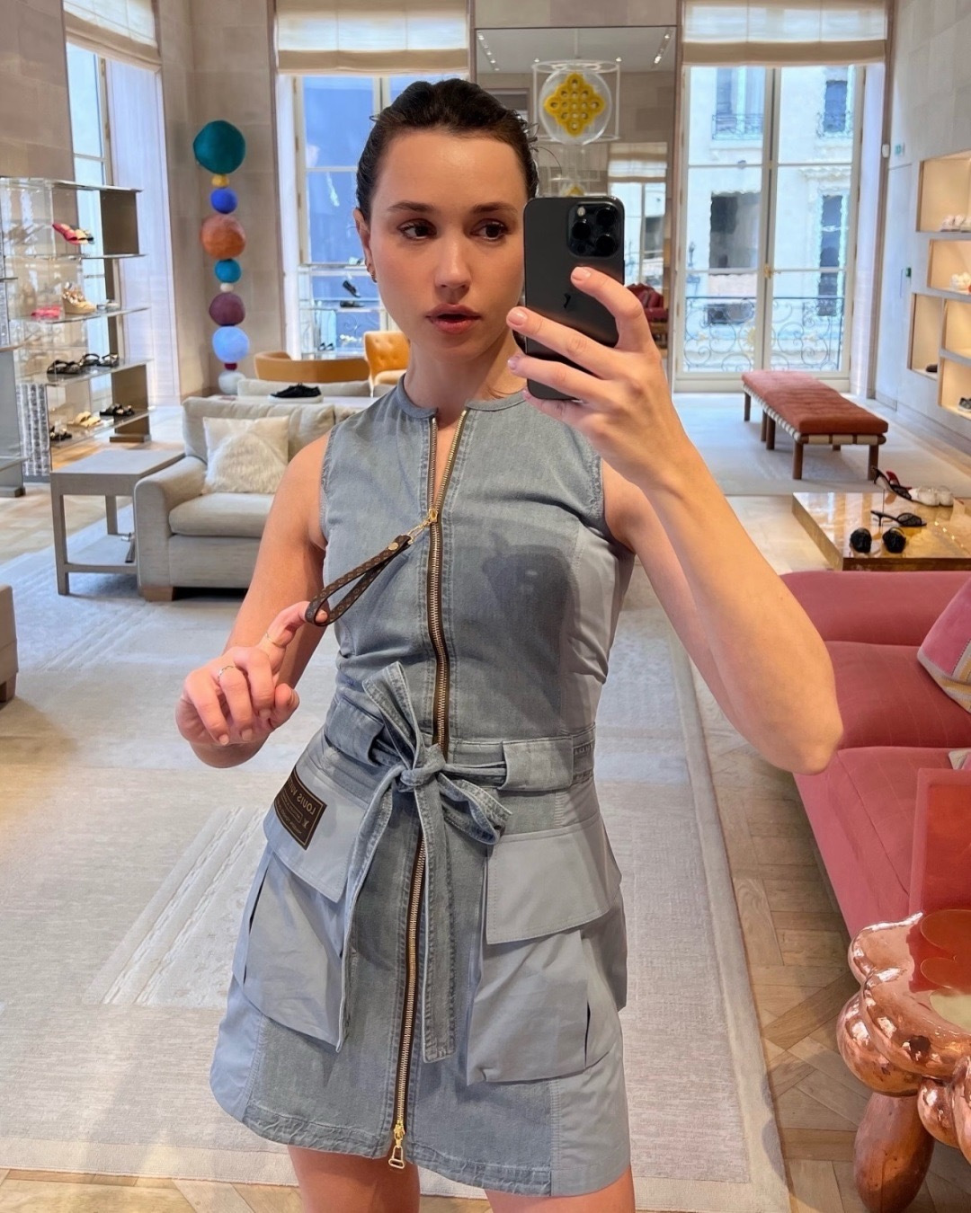 Louis 26SS Washed Utility Denim Dress