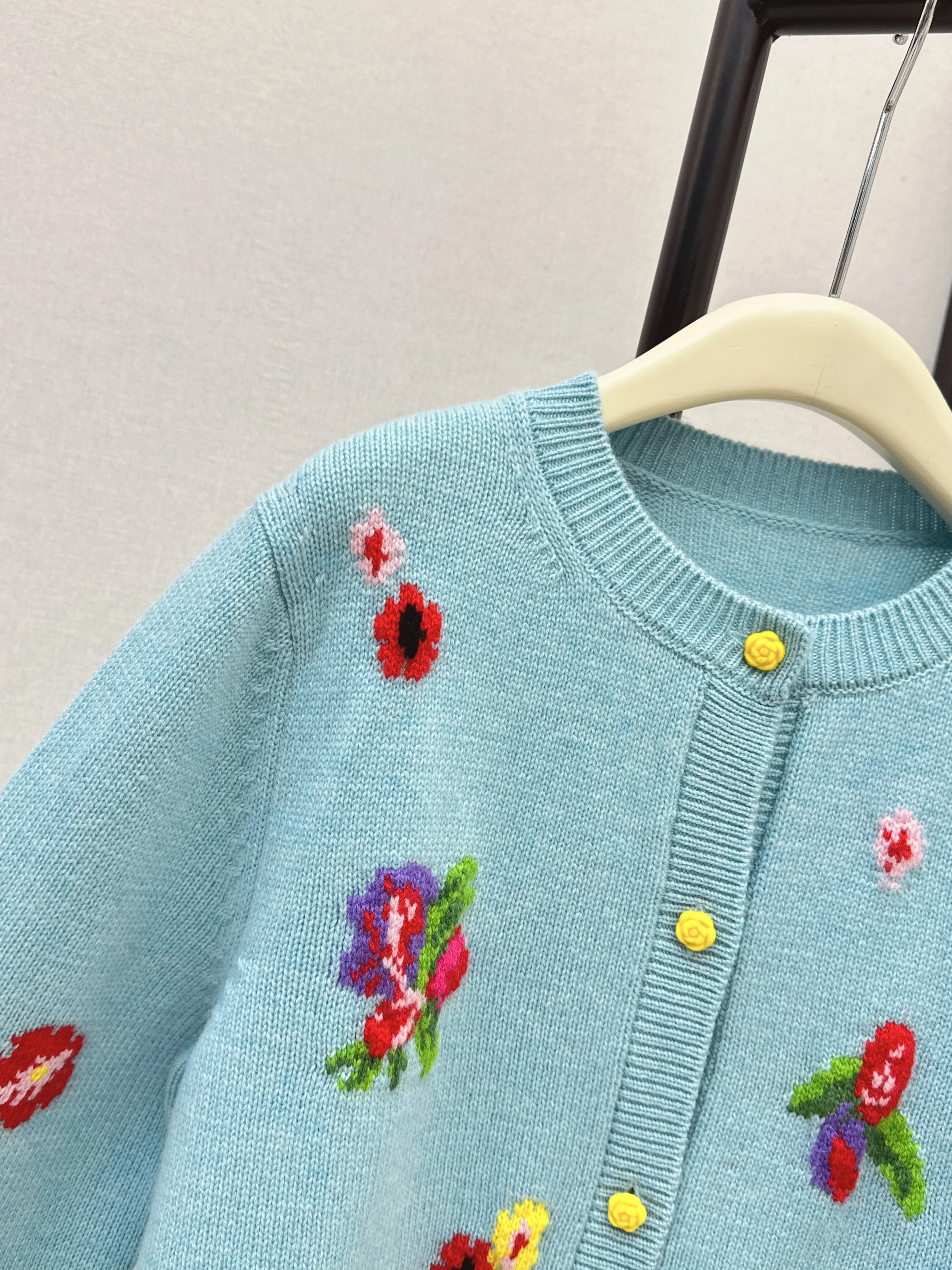 Erdo 26ss intarsia cashmere cardigan