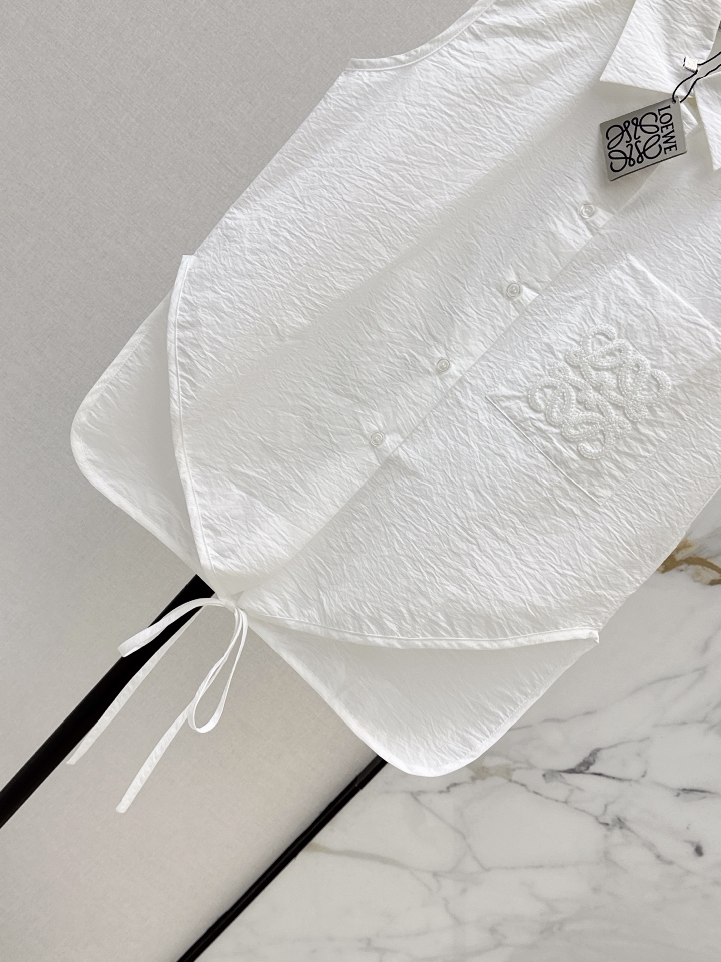 Loe 26ss sleeveless embroidery shirt