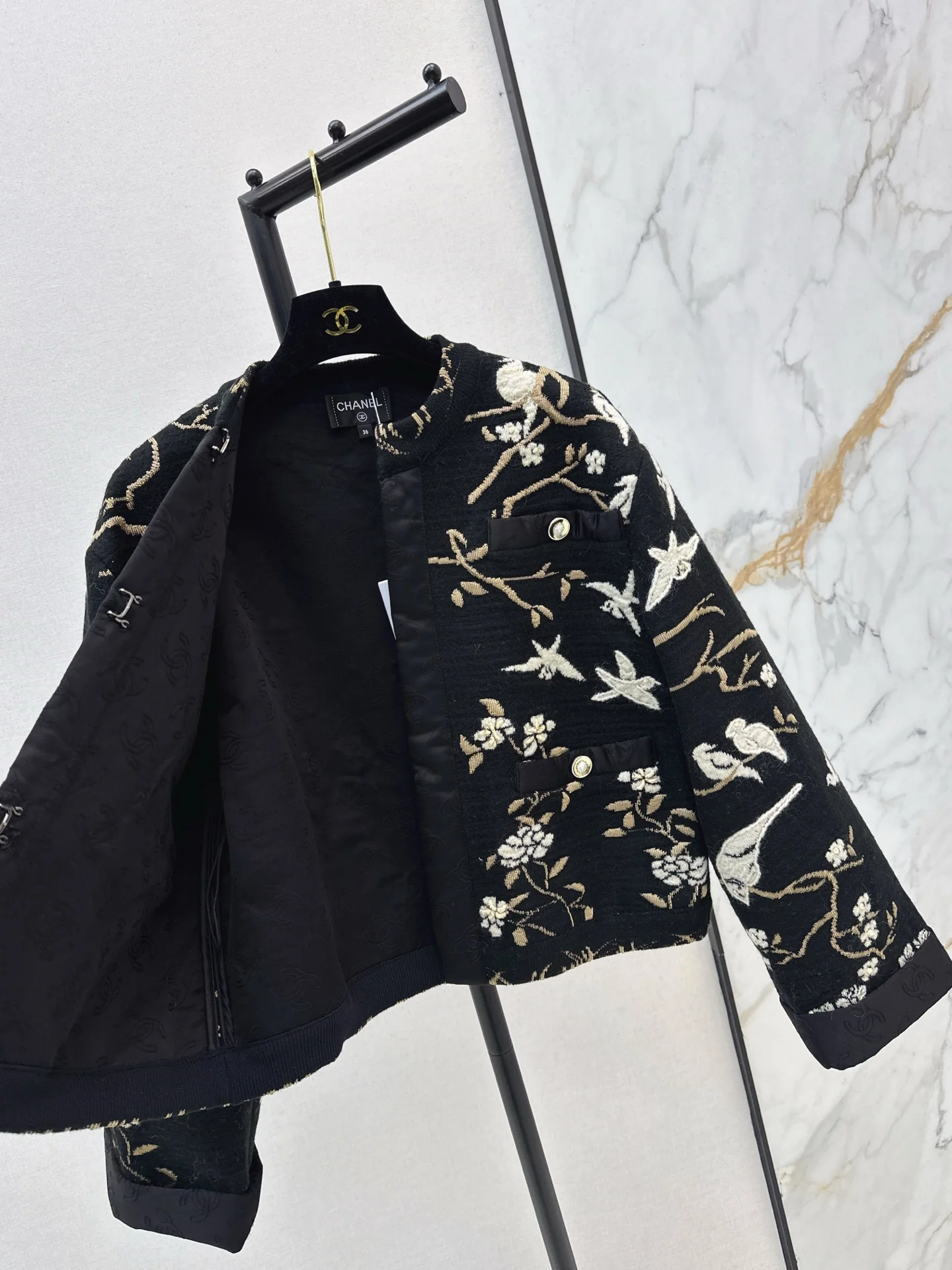 Chan 26ss embroidery jacquard jacket