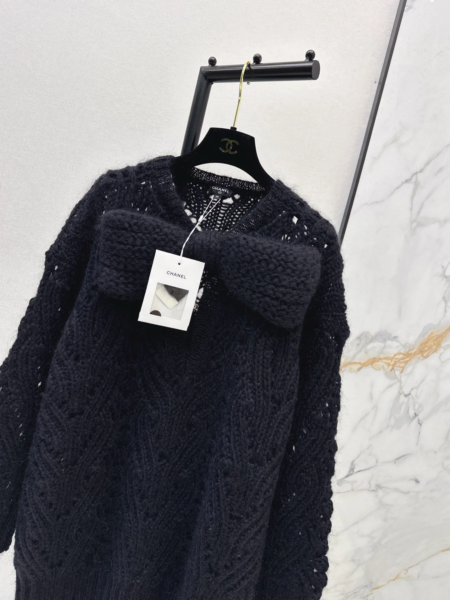 Chan 26ss knit bow dress