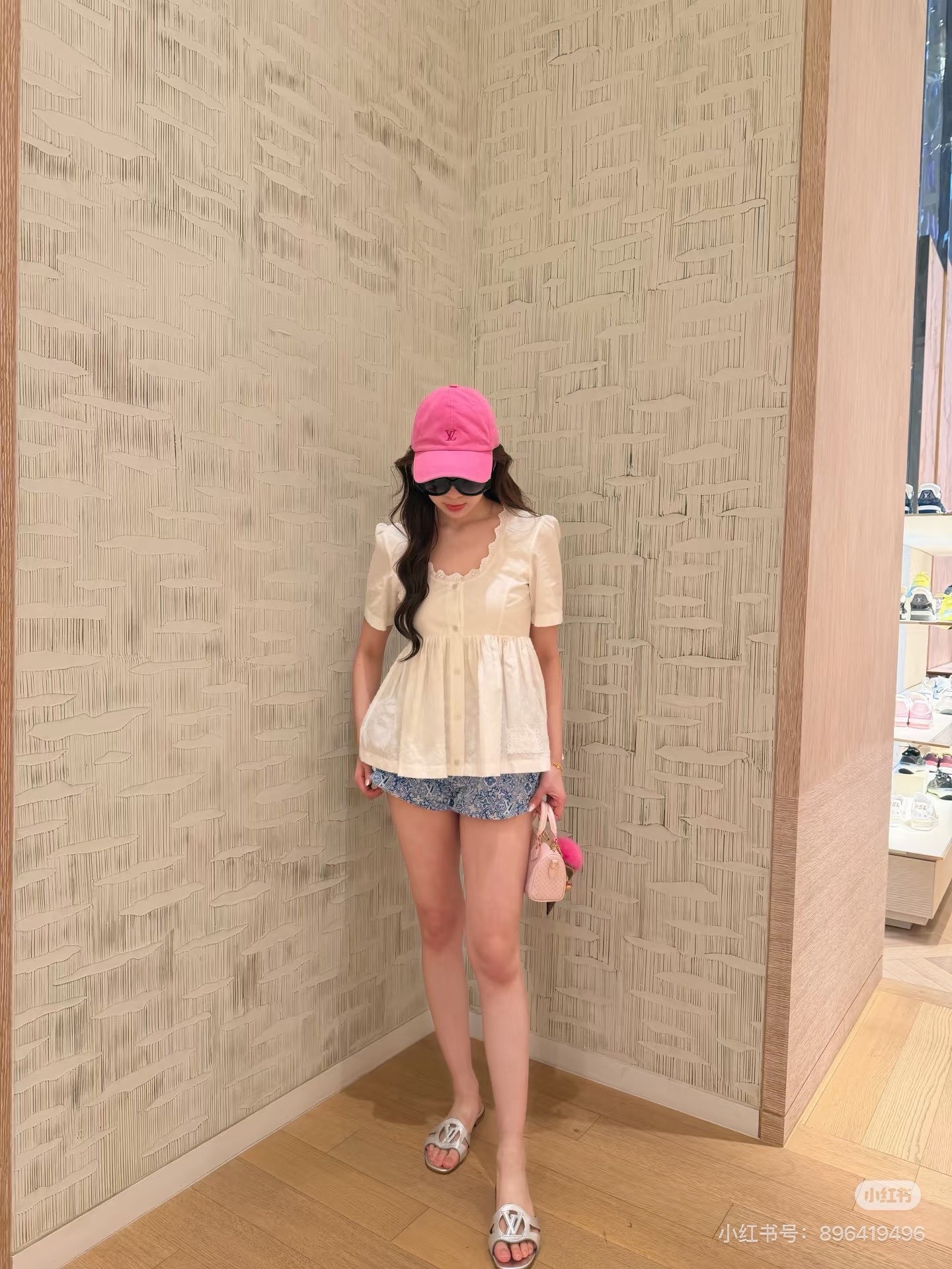 Loui 26ss lace trim puff-sleeve blouse