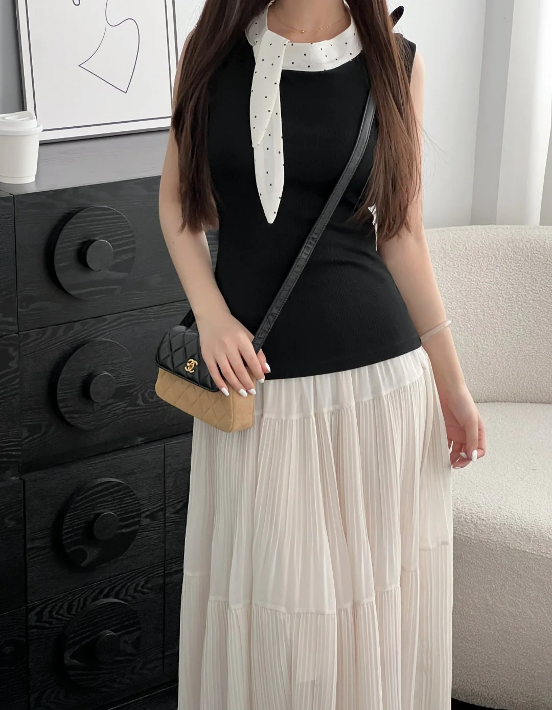 Chan 25A suede flap bag