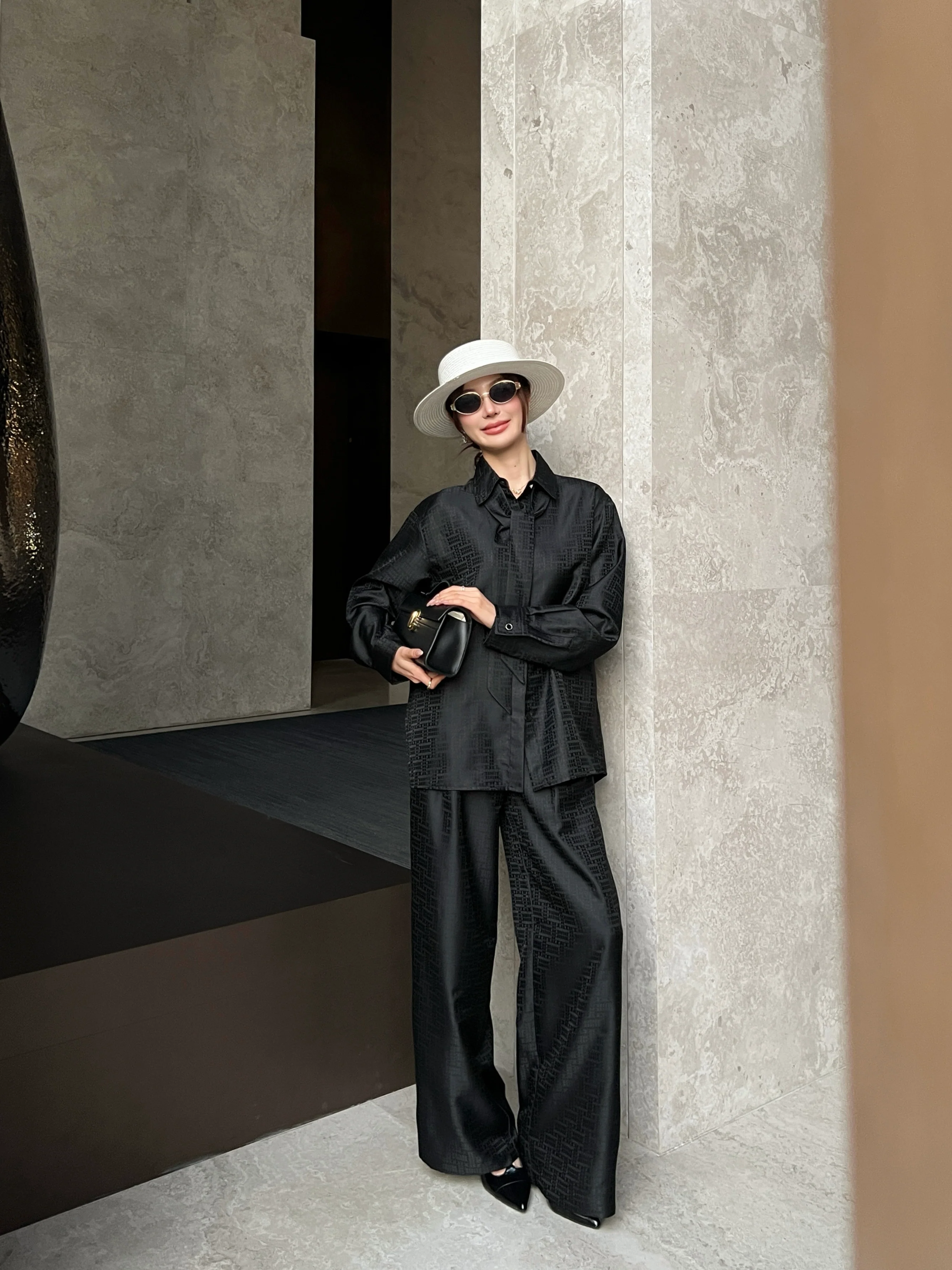 Herm 26ss jacquard suit pants