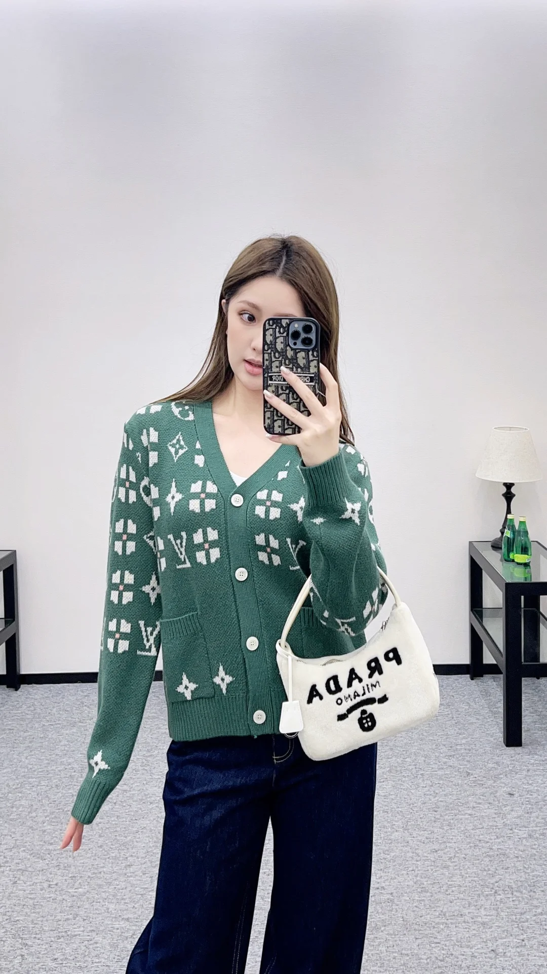 Louis 26ss jacquard knit cardigan