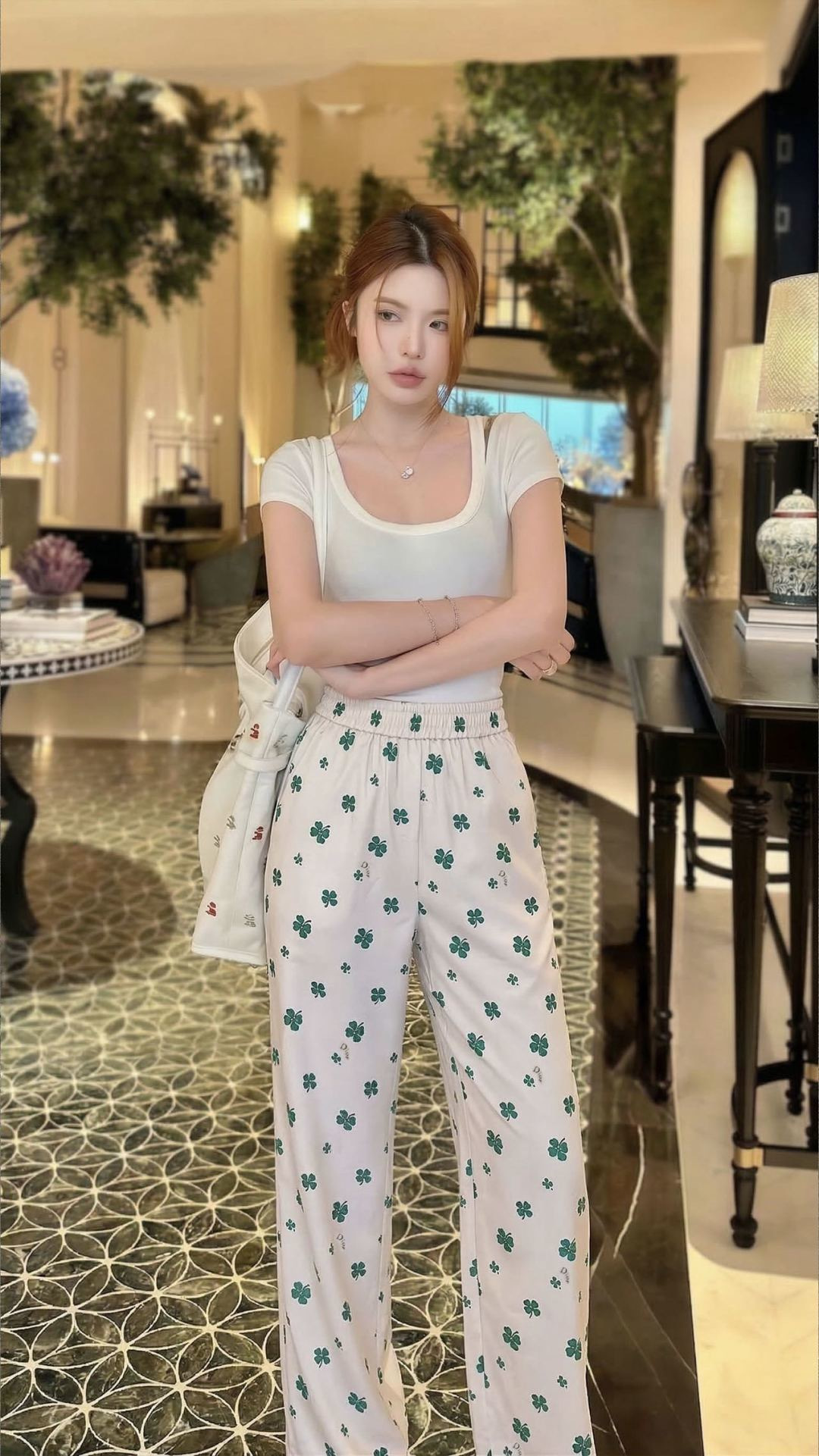 CD 26ss print straight pants