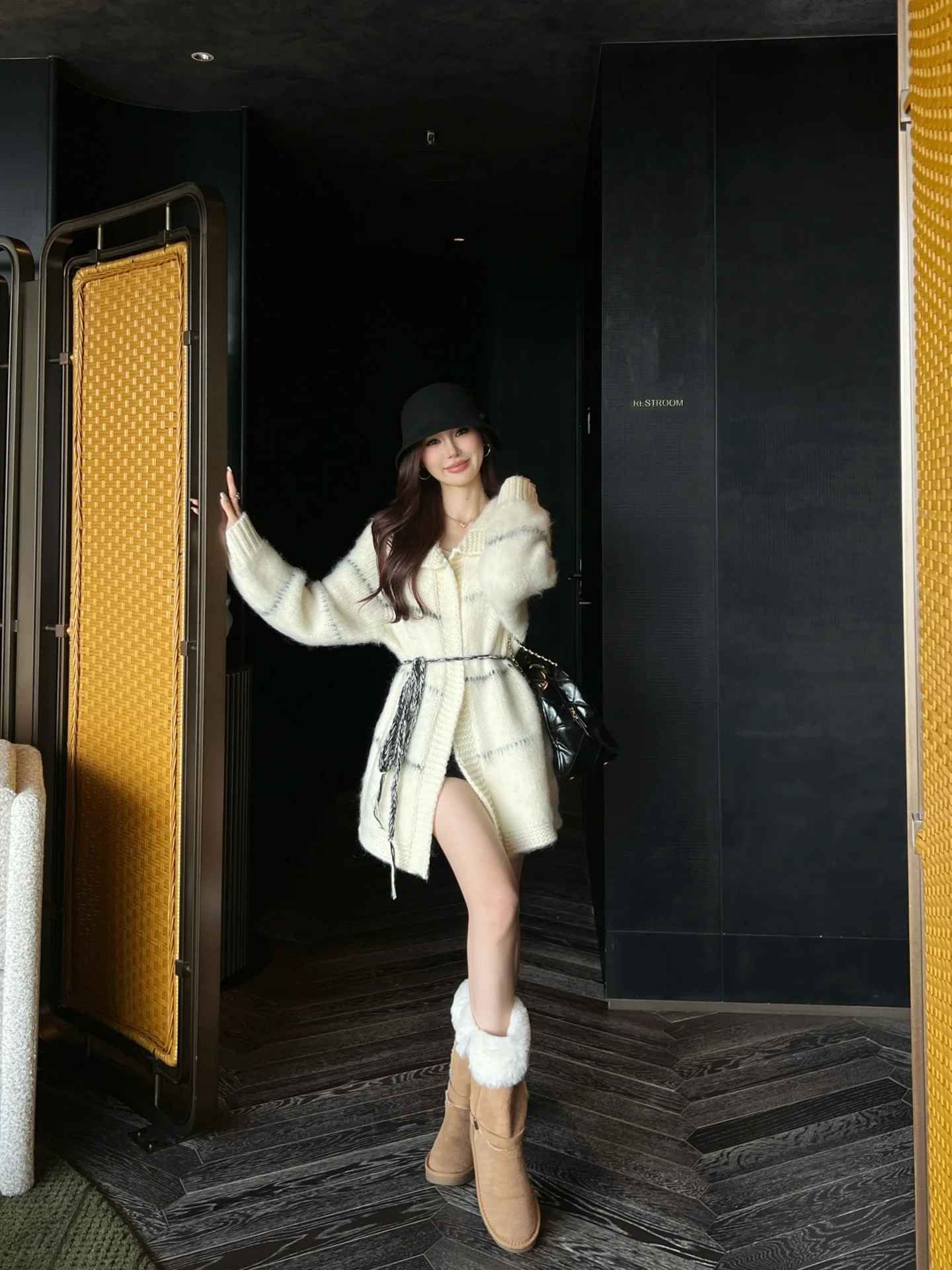 Chan 25fw belted cardigan