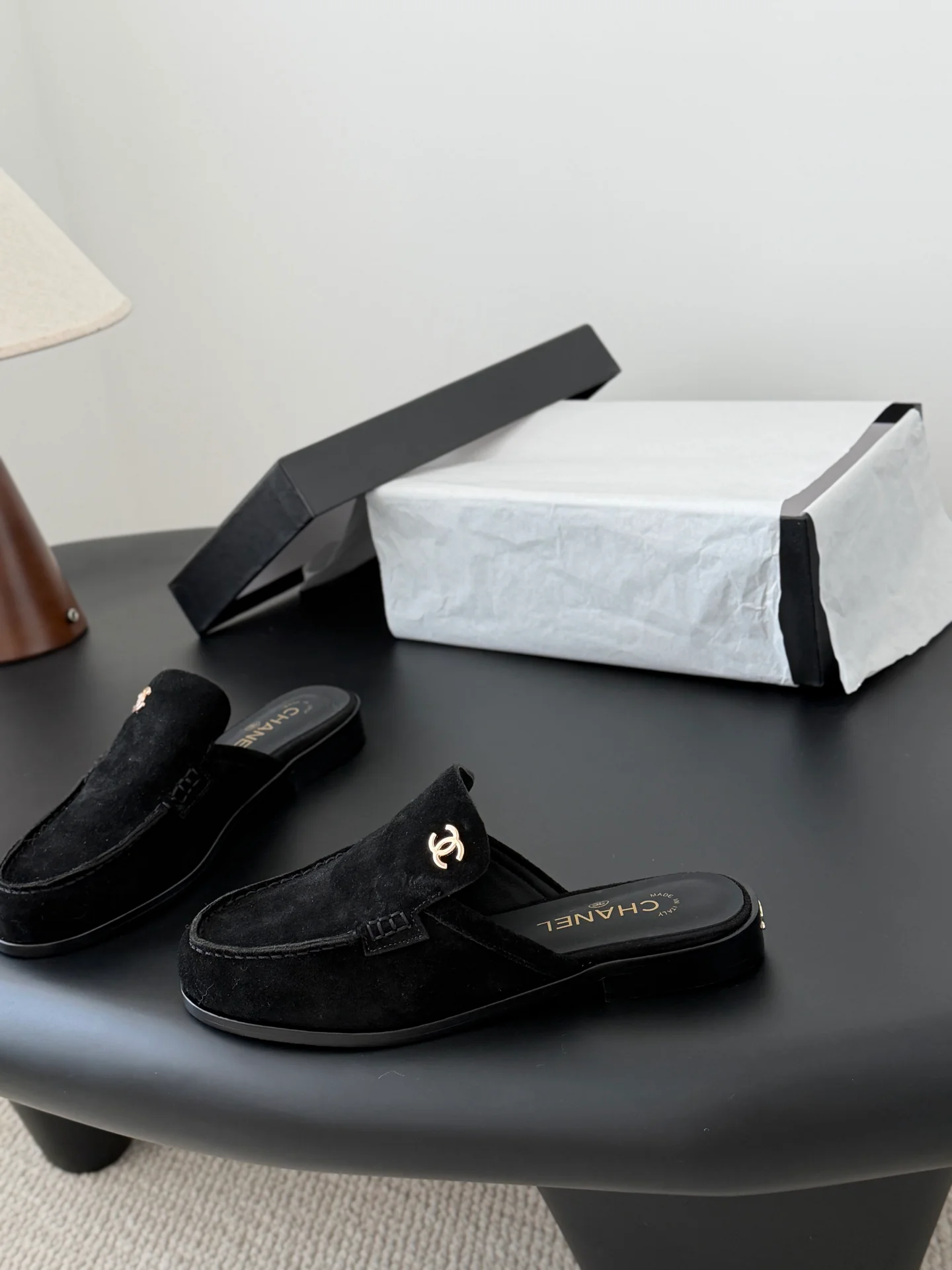 Chan 26ss slip-on loafer mules