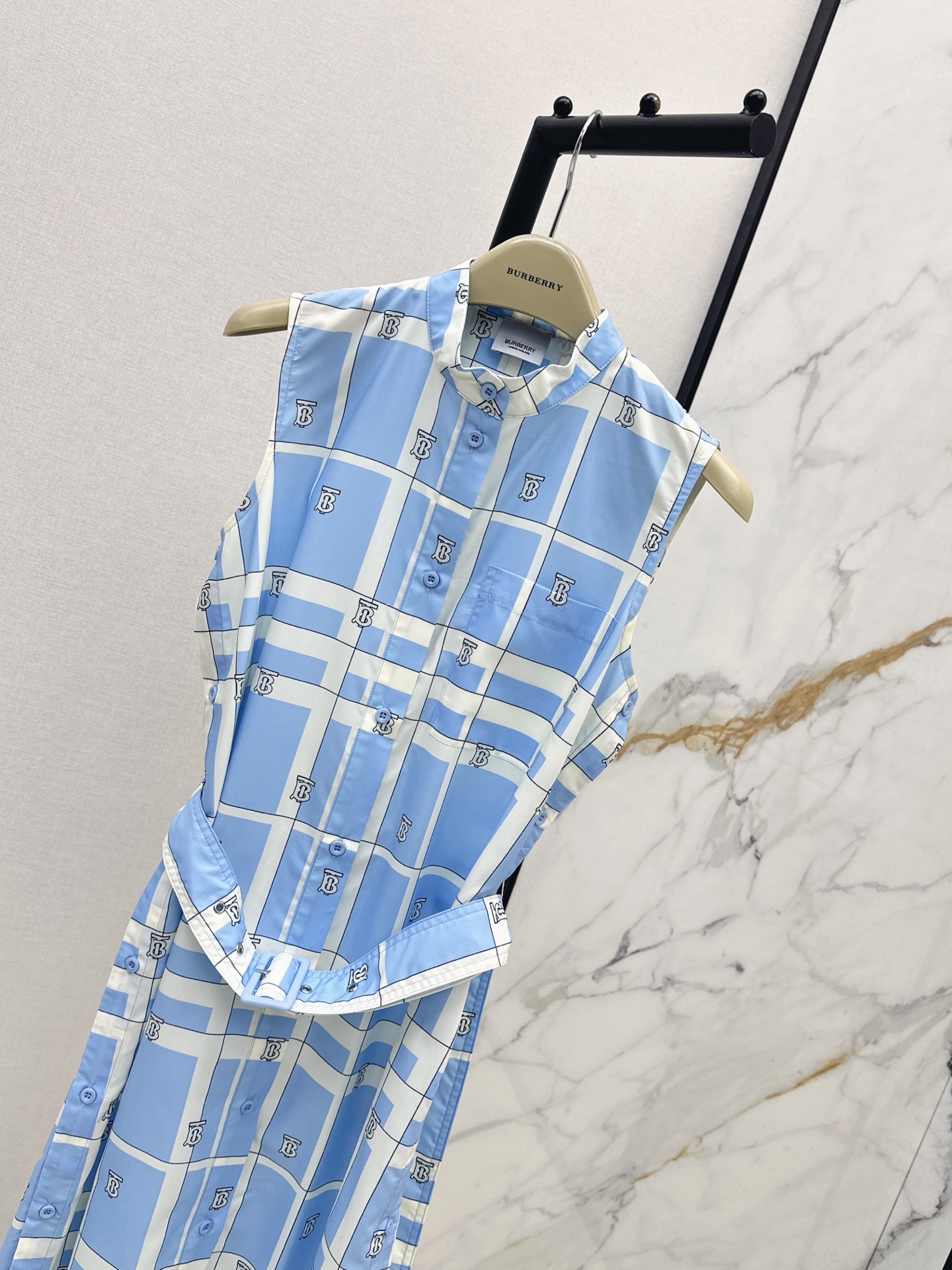 Burb 26ss sleeveless check dress
