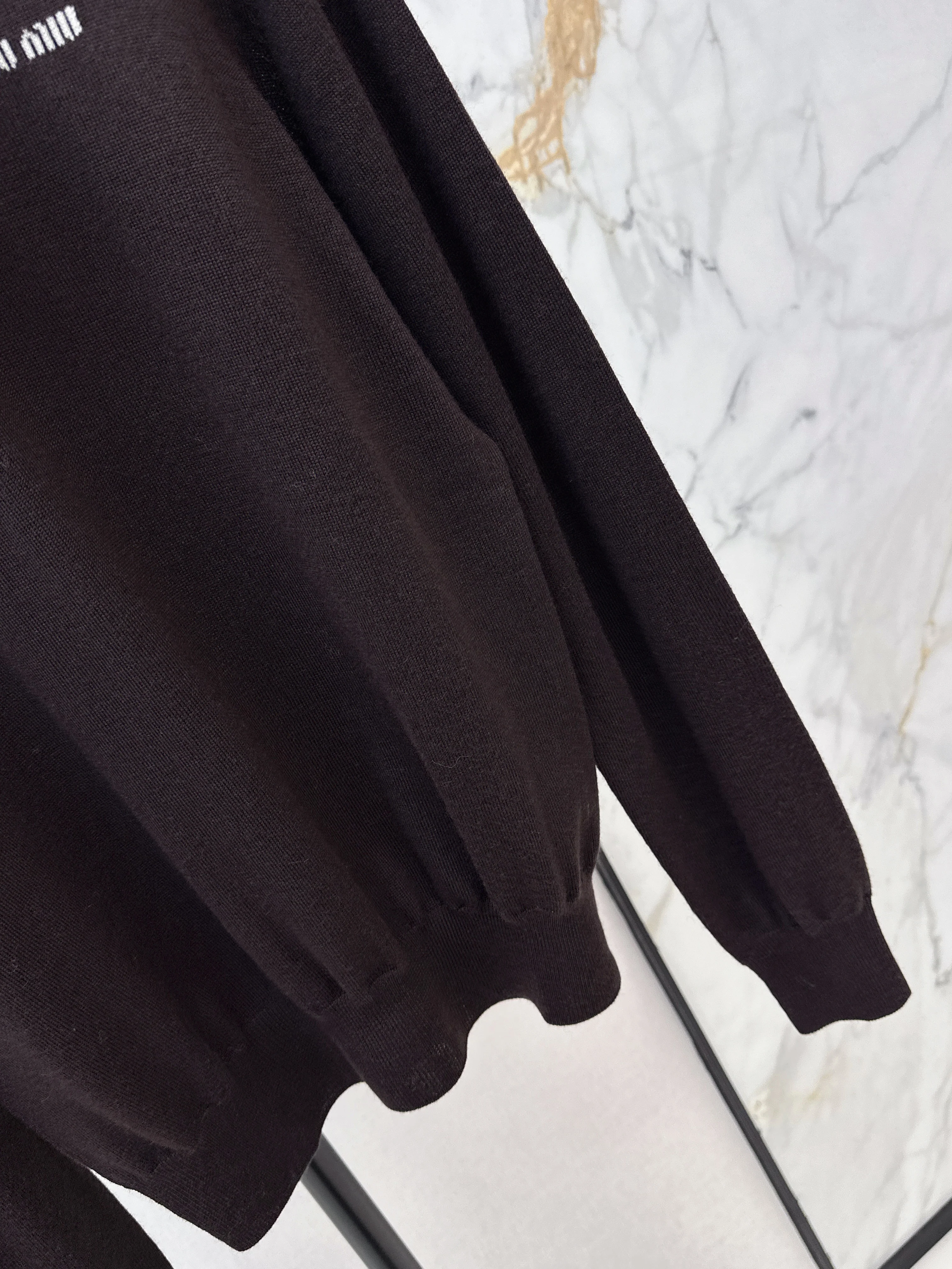 Miu 26ss jacquard polo sweater