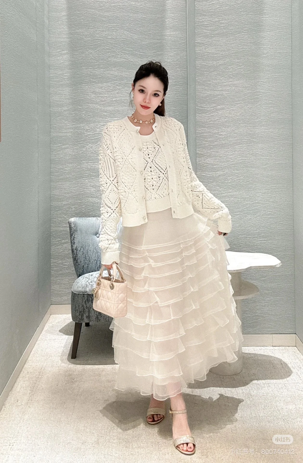 CD 26ss jacquard knit cardigan