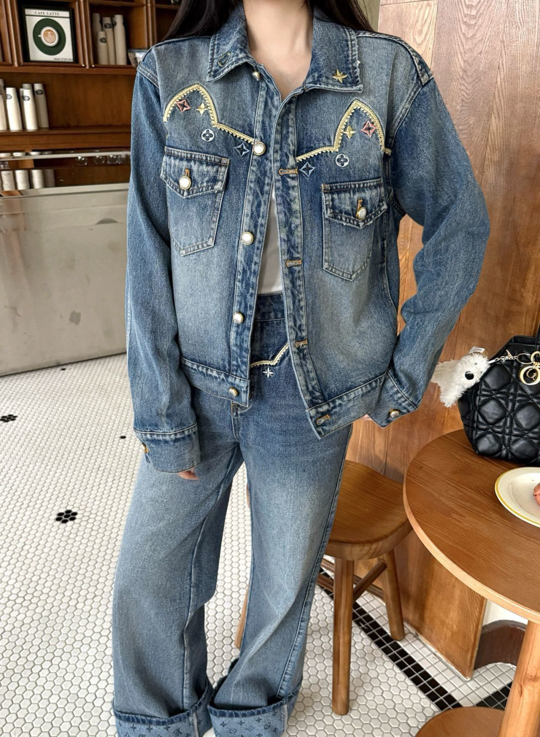 Loui 26ss embroidery denim shirts