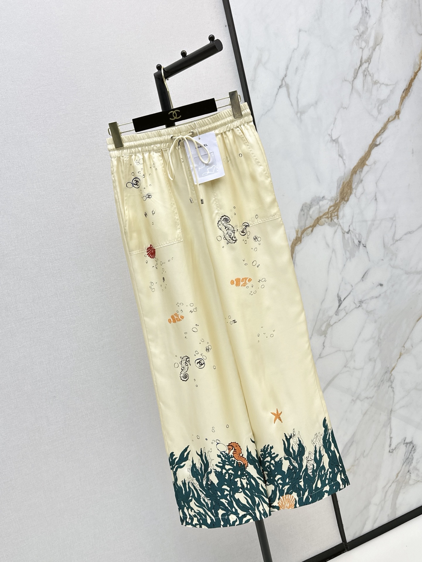 Chan 26ss print silk pants