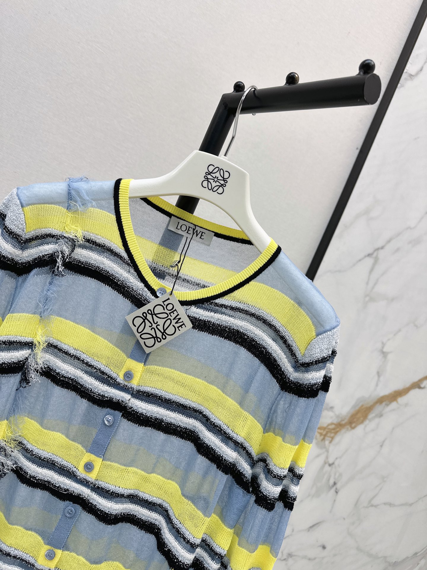 Loe 26ss stripe knit cardigan