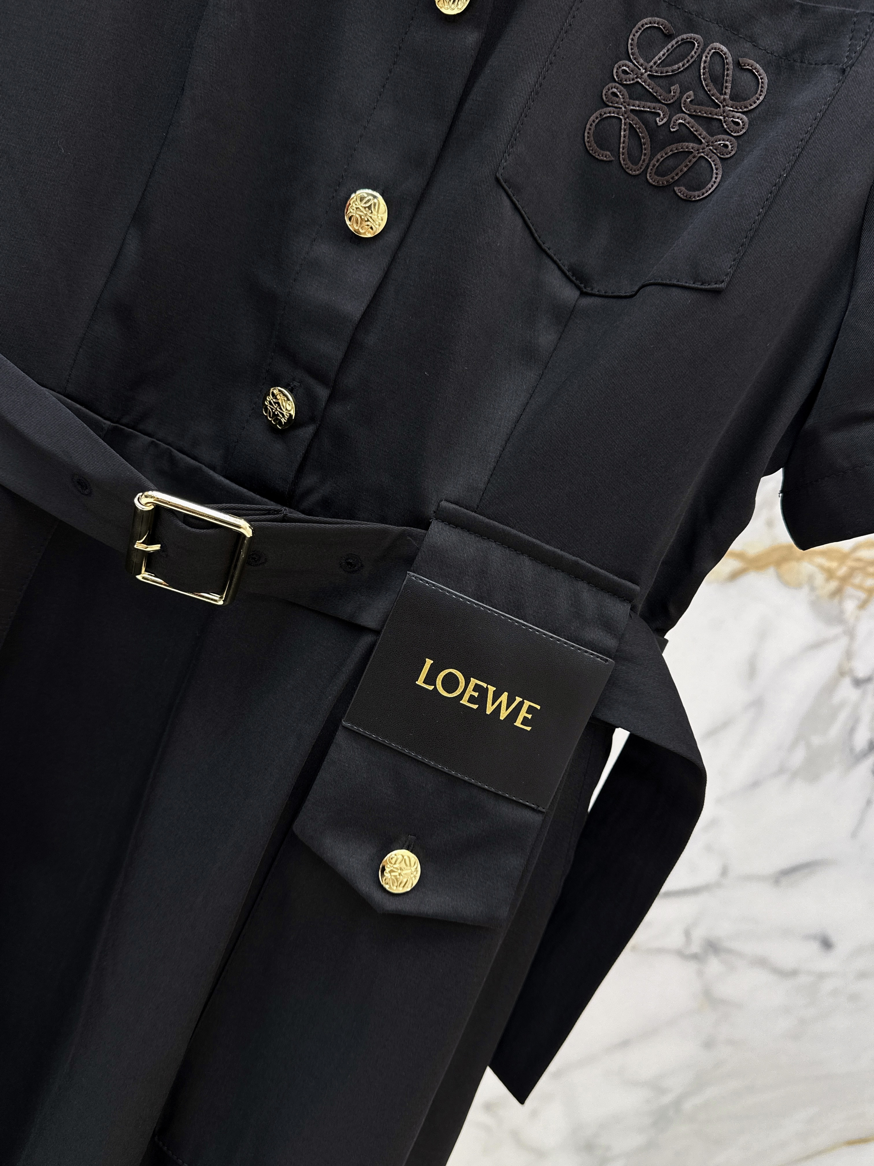Loe 26ss logo embroidery dress