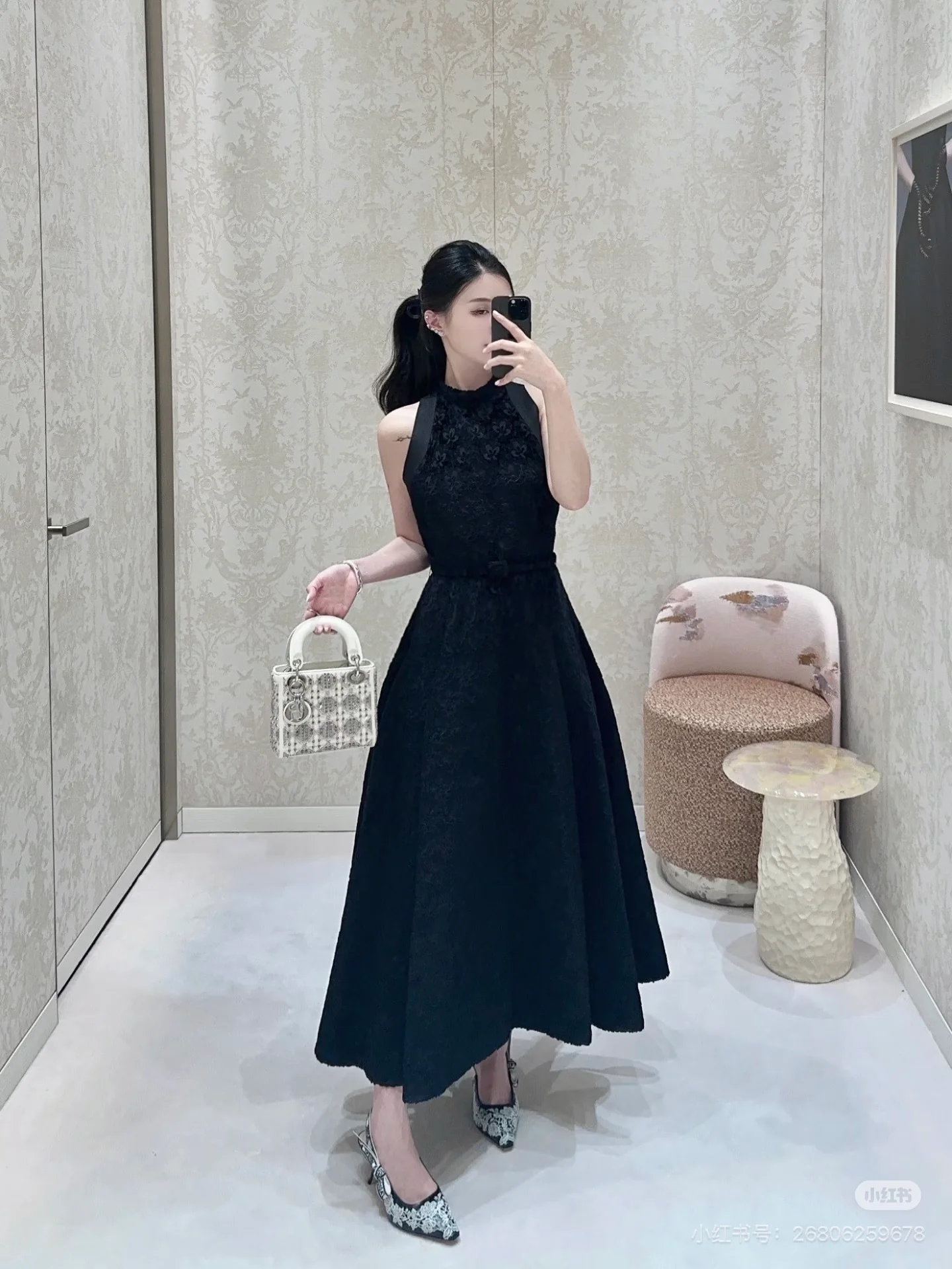 CD 26ss jacquard belted dress