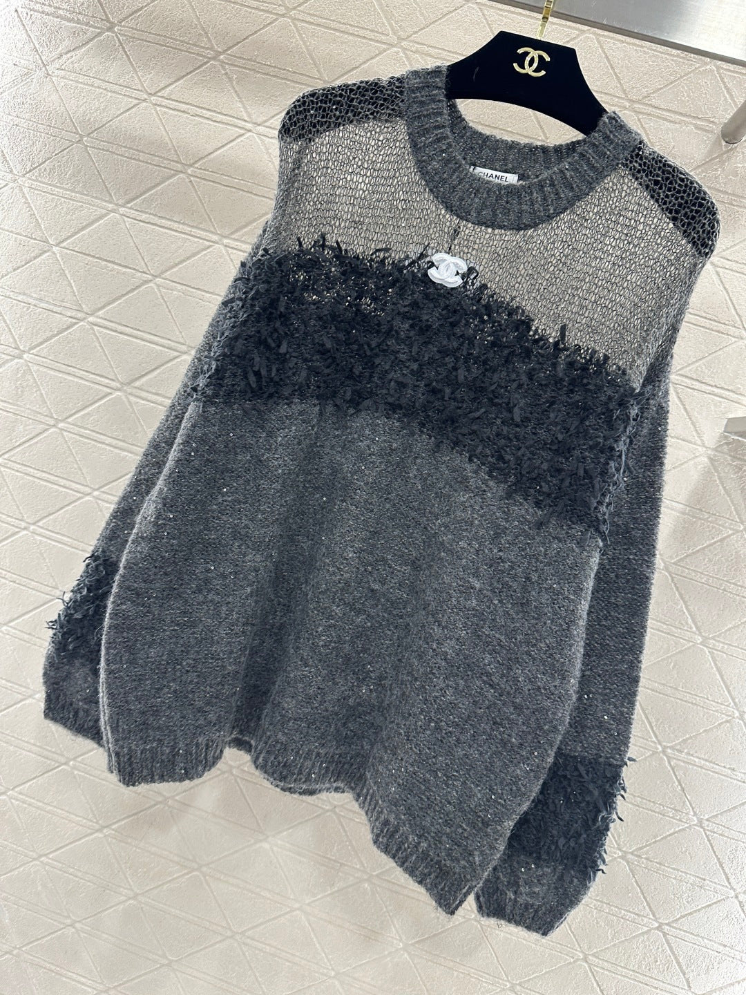 Chan 26ss hollow contract sweater