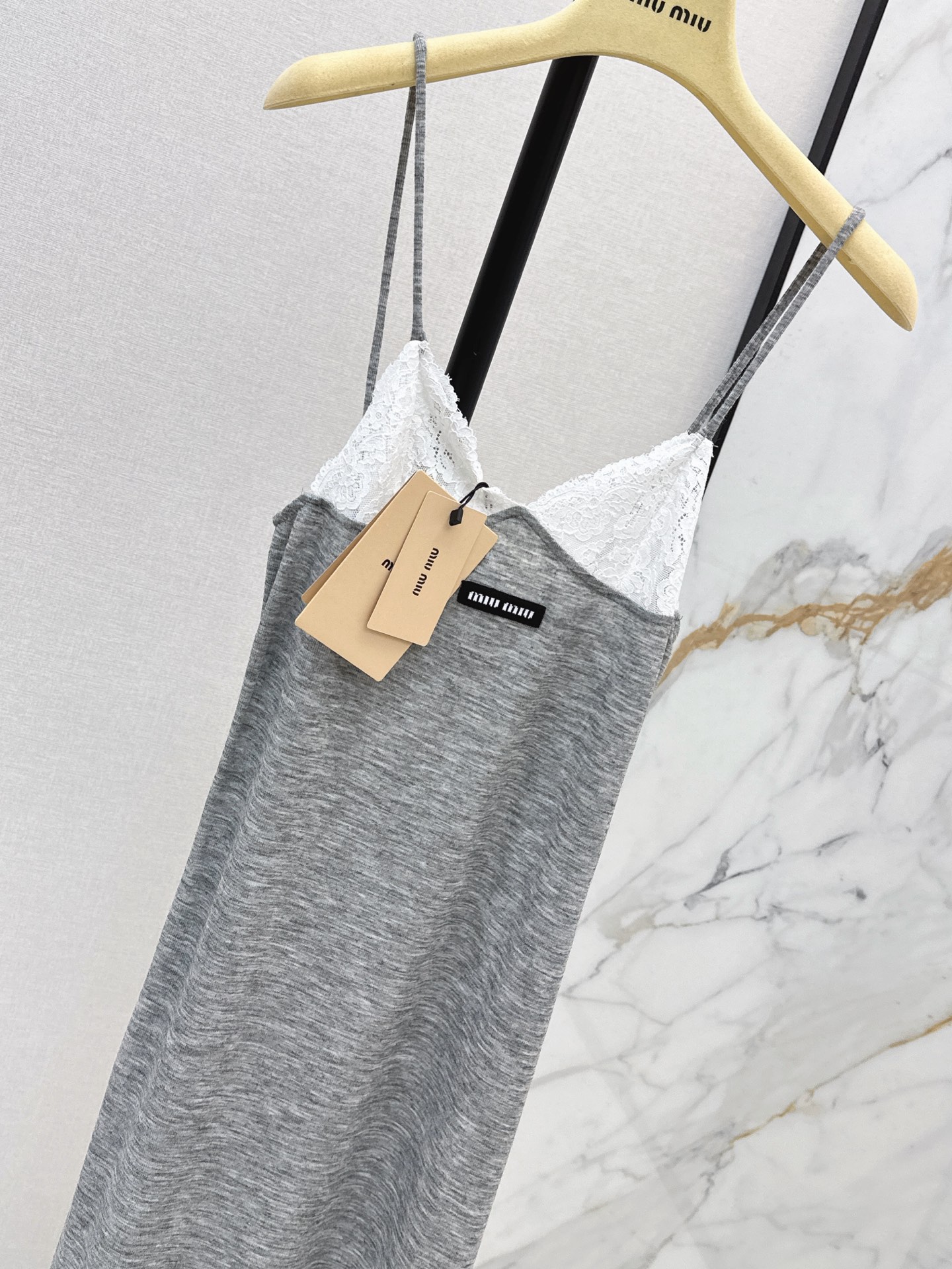 Miu 26ss lave knit slip dress