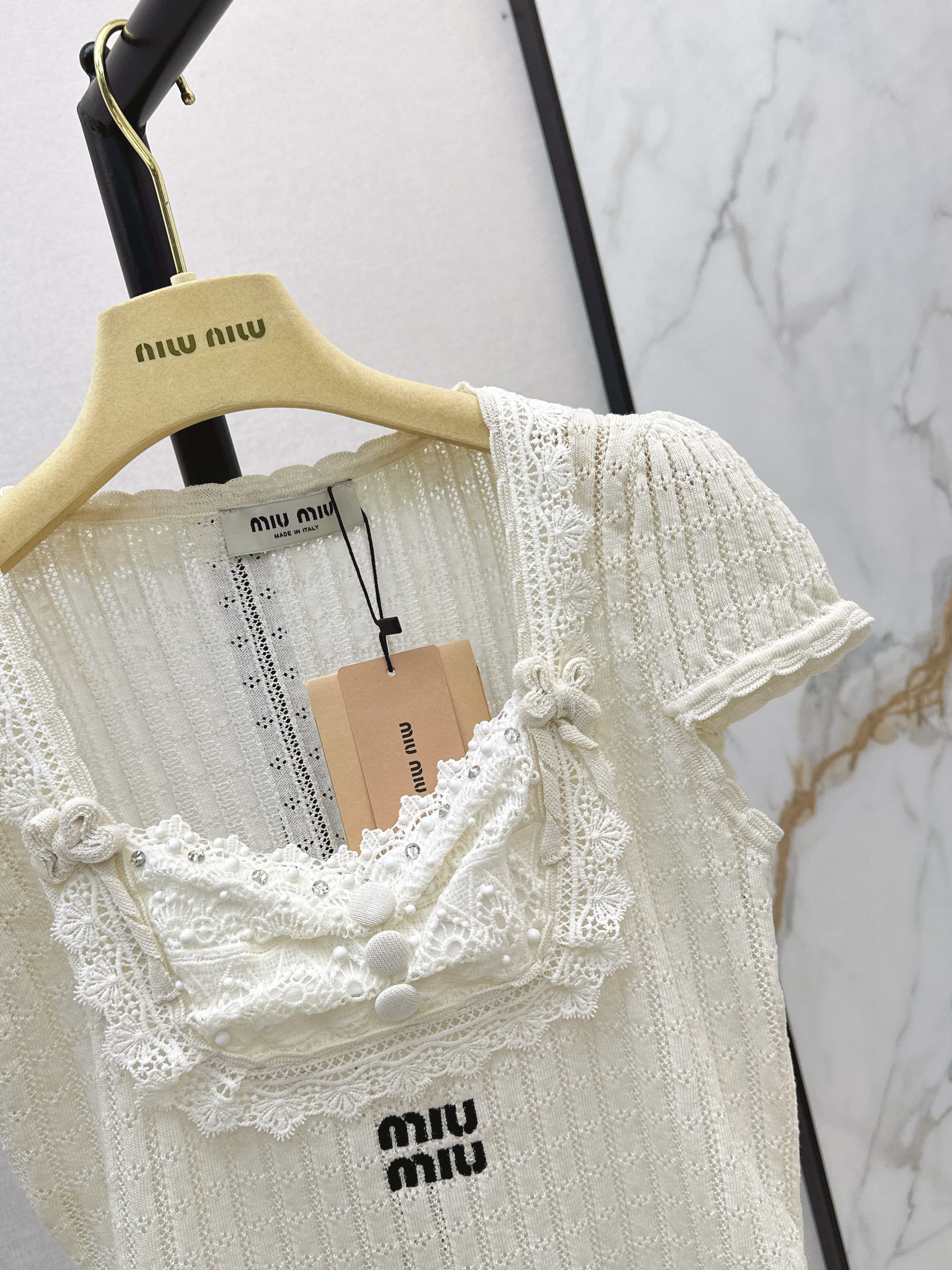 Miu 26SS Lace Knit Top