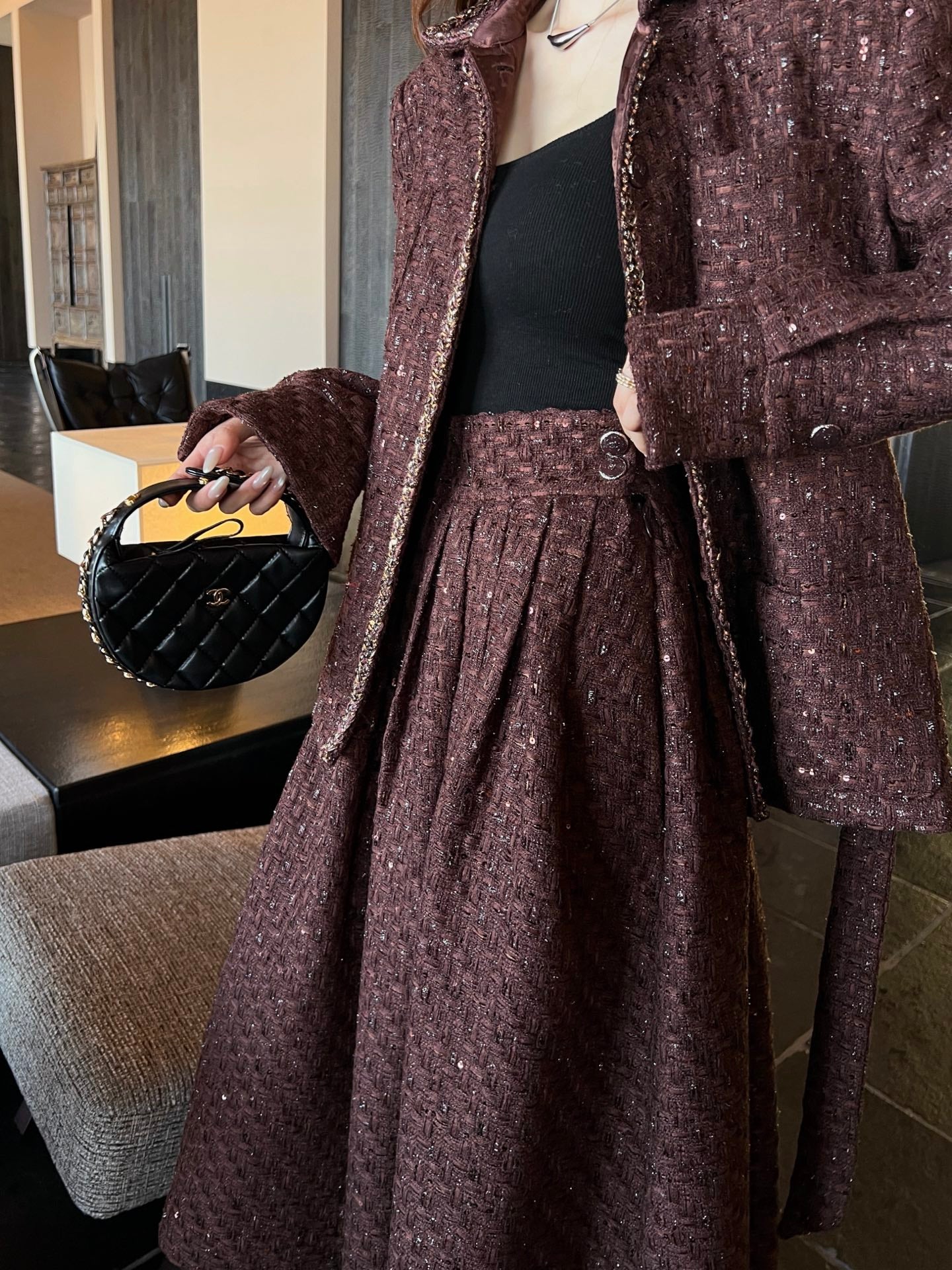 Chan 25fw woven skirt