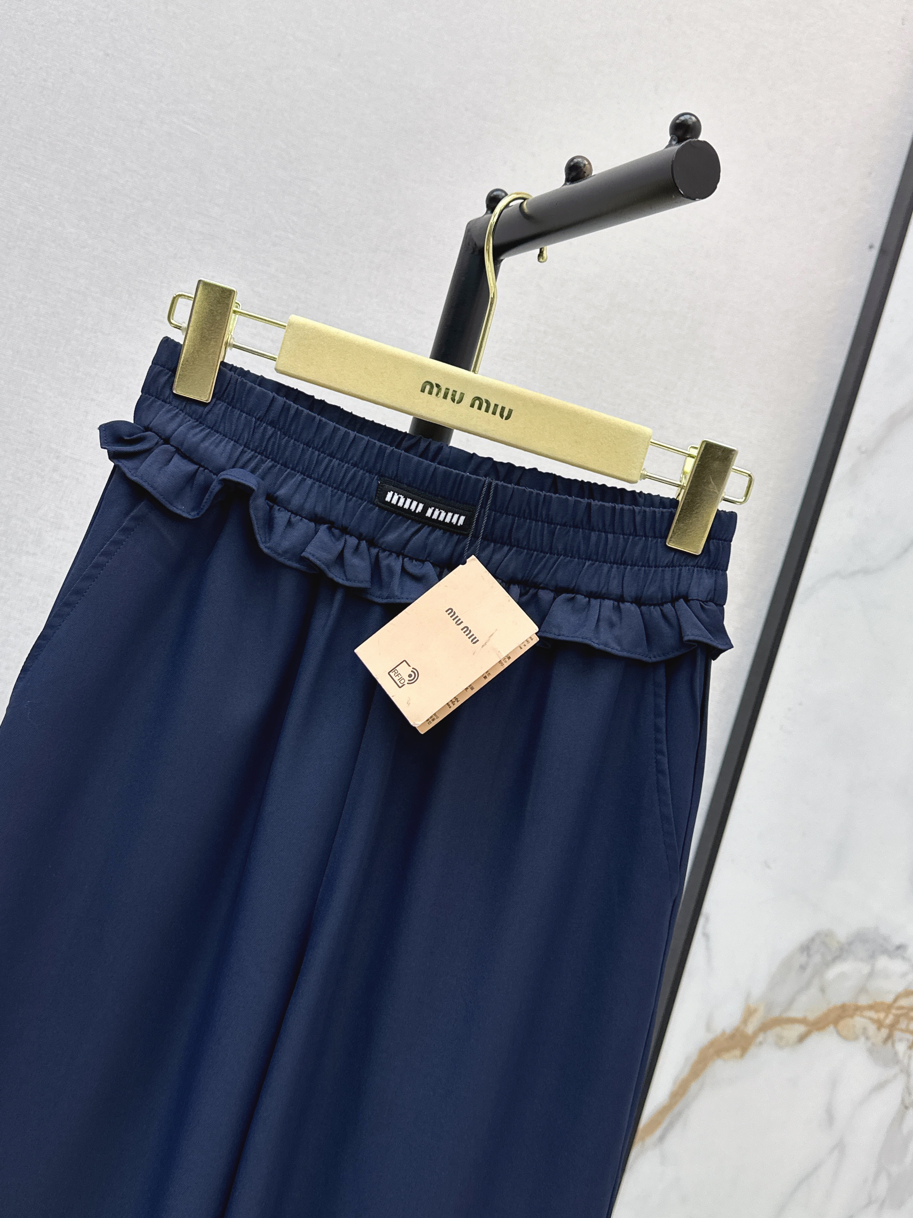 Miu 26SS Elastic-Waist Wide-Leg Pants