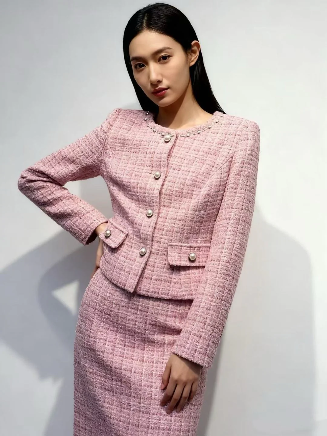 Chan 25fw woven tweed suit