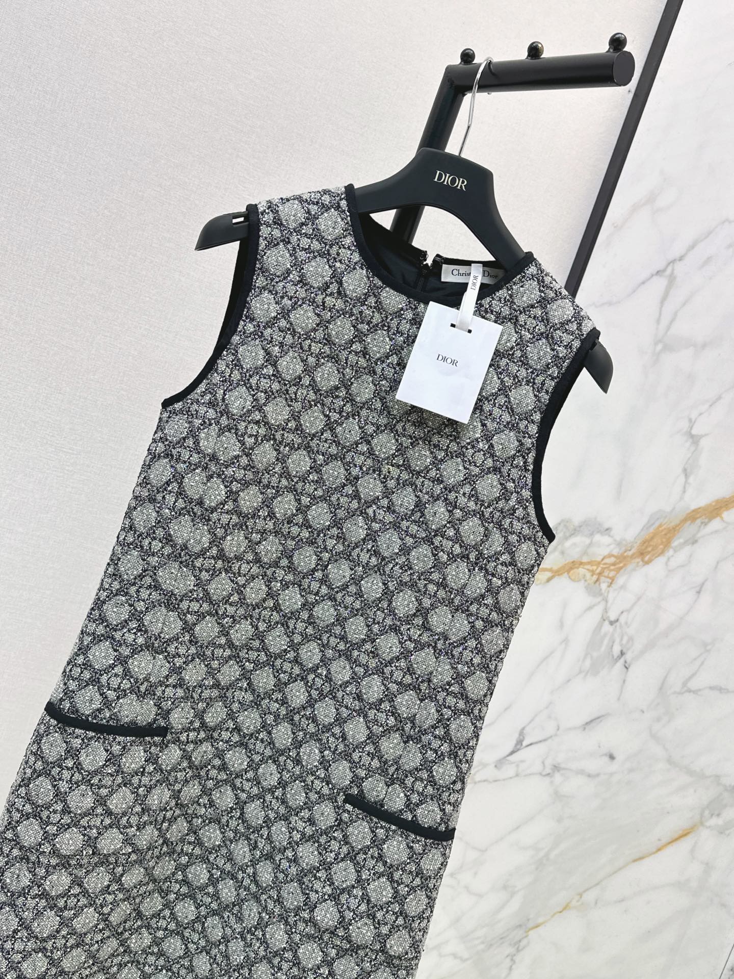 CD 26ss rhinestone tweed dress